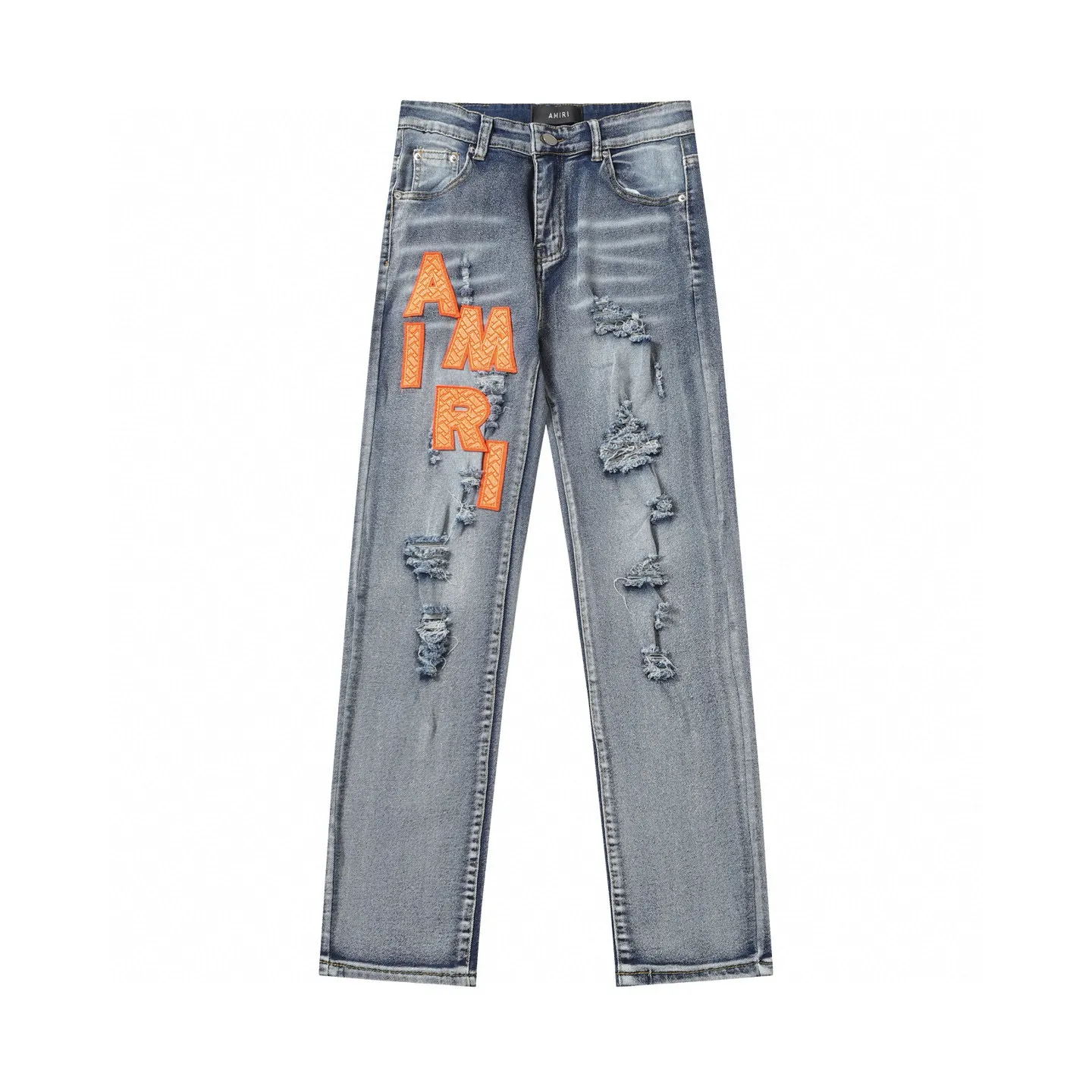 P270 AMIRI patch embroidery jeans trousers AMIRI high street basic ripped jeans trousers Color: Picture color Code number: 28-36