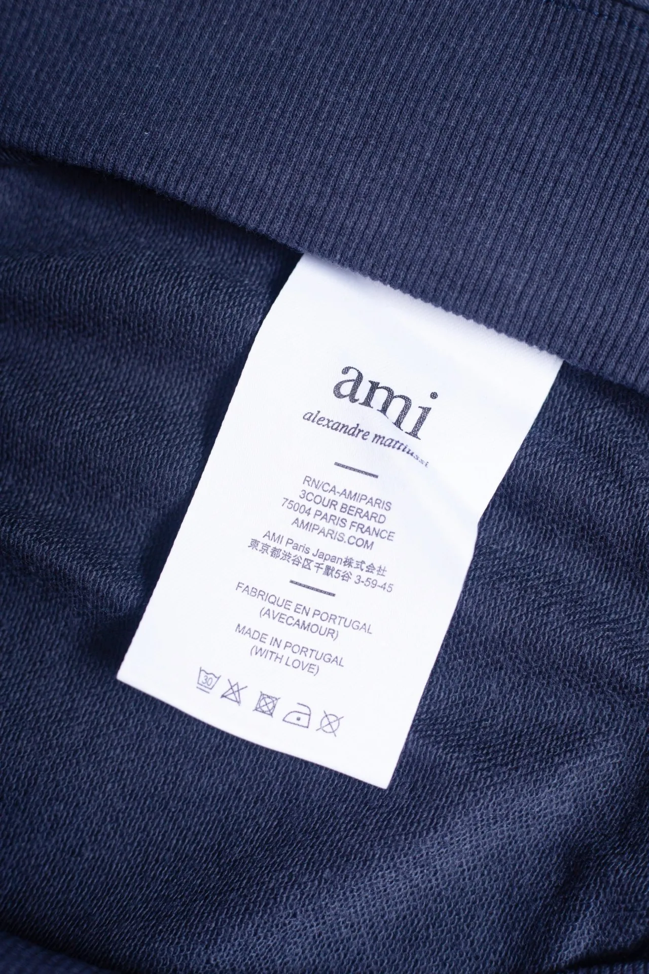 P146 AMI 25 autumn and winter new classic little love embroidered pullover sweatshirt, customized 360g pure cotton fabric, high version, new main wheat, washed wheat, same style for men and women, color: royal blue, size: S-XL
