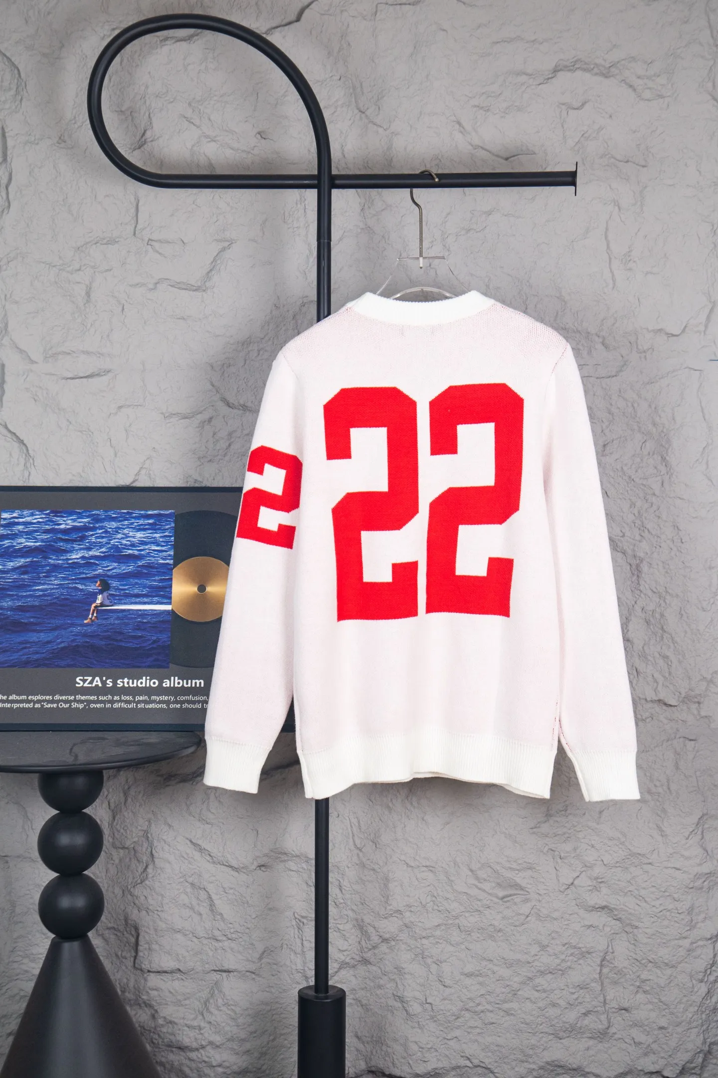 P240 AMIRI Emile 3D letter number 22 long-sleeved sweater with jacquard logo on the front and back Size: S-XL