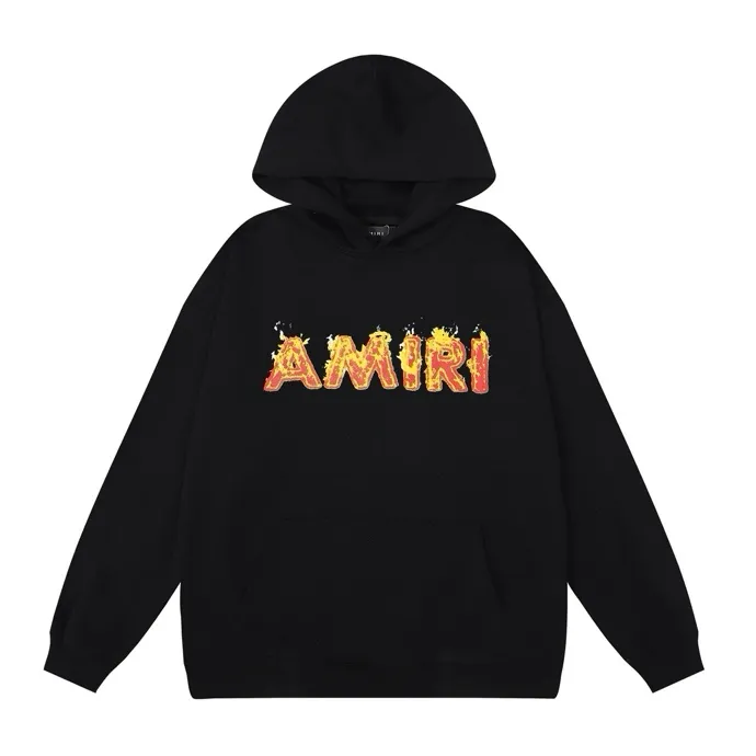 Style number: 866 P220 Fabric: 360g pure cotton terry sweatshirt AMIRI 2025 autumn and winter new logo hooded terry sweatshirt high street unisex loose classic letter jacket Color: Black White Size: S M L XL
