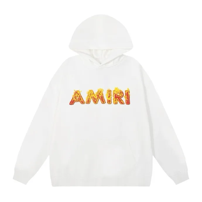 Style number: 866 P220 Fabric: 360g pure cotton terry sweatshirt AMIRI 2025 autumn and winter new logo hooded terry sweatshirt high street unisex loose classic letter jacket Color: Black White Size: S M L XL