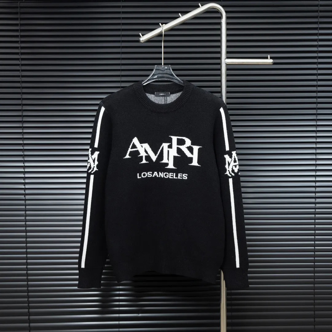 P300 Style: AMIRI one-piece arm jacquard knitted long-sleeved sweater Size: S-XXL Fabric: Wool blend Accessories: Full set of customized original accessories No gender distinction, same style for men and women