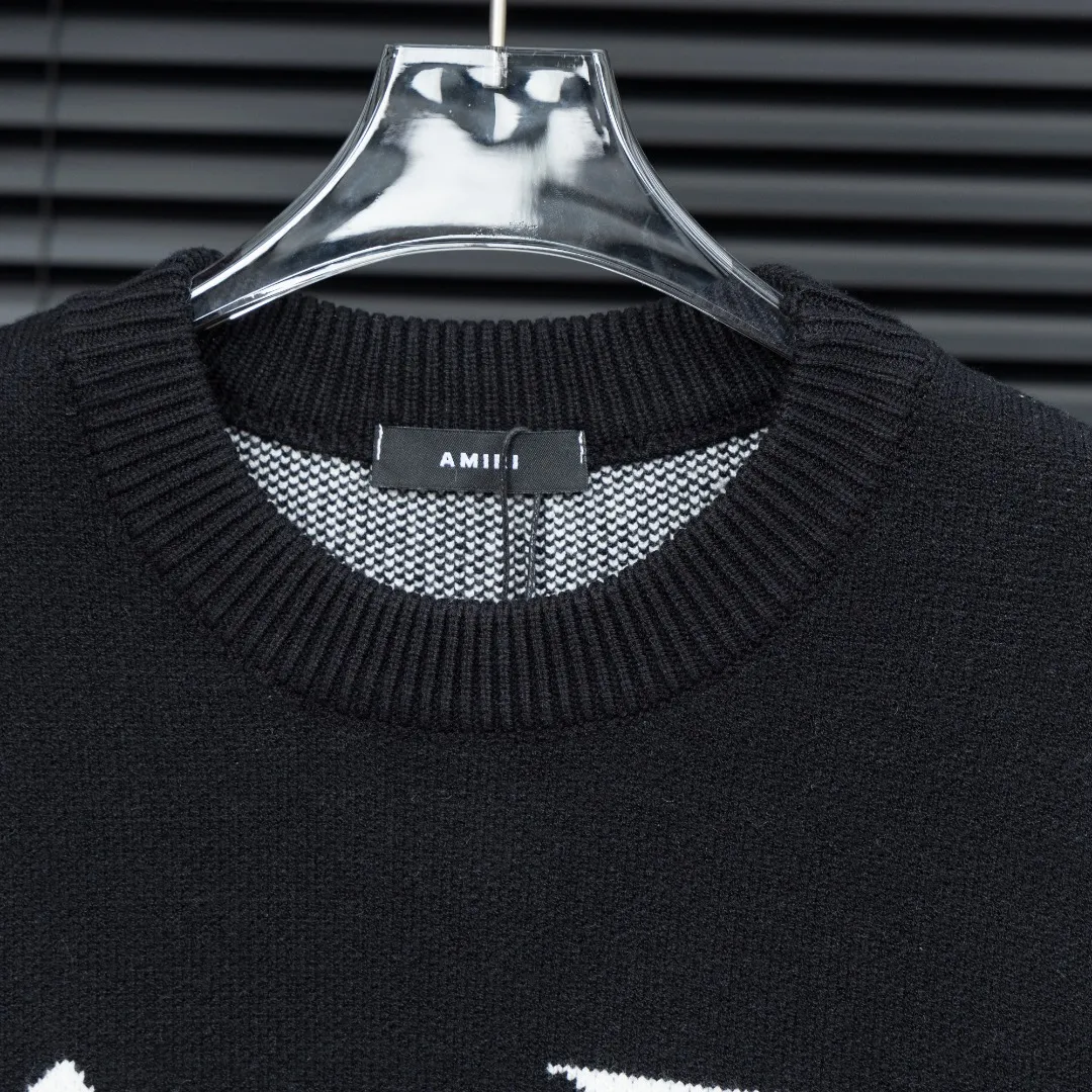 P300 Style: AMIRI one-piece arm jacquard knitted long-sleeved sweater Size: S-XXL Fabric: Wool blend Accessories: Full set of customized original accessories No gender distinction, same style for men and women