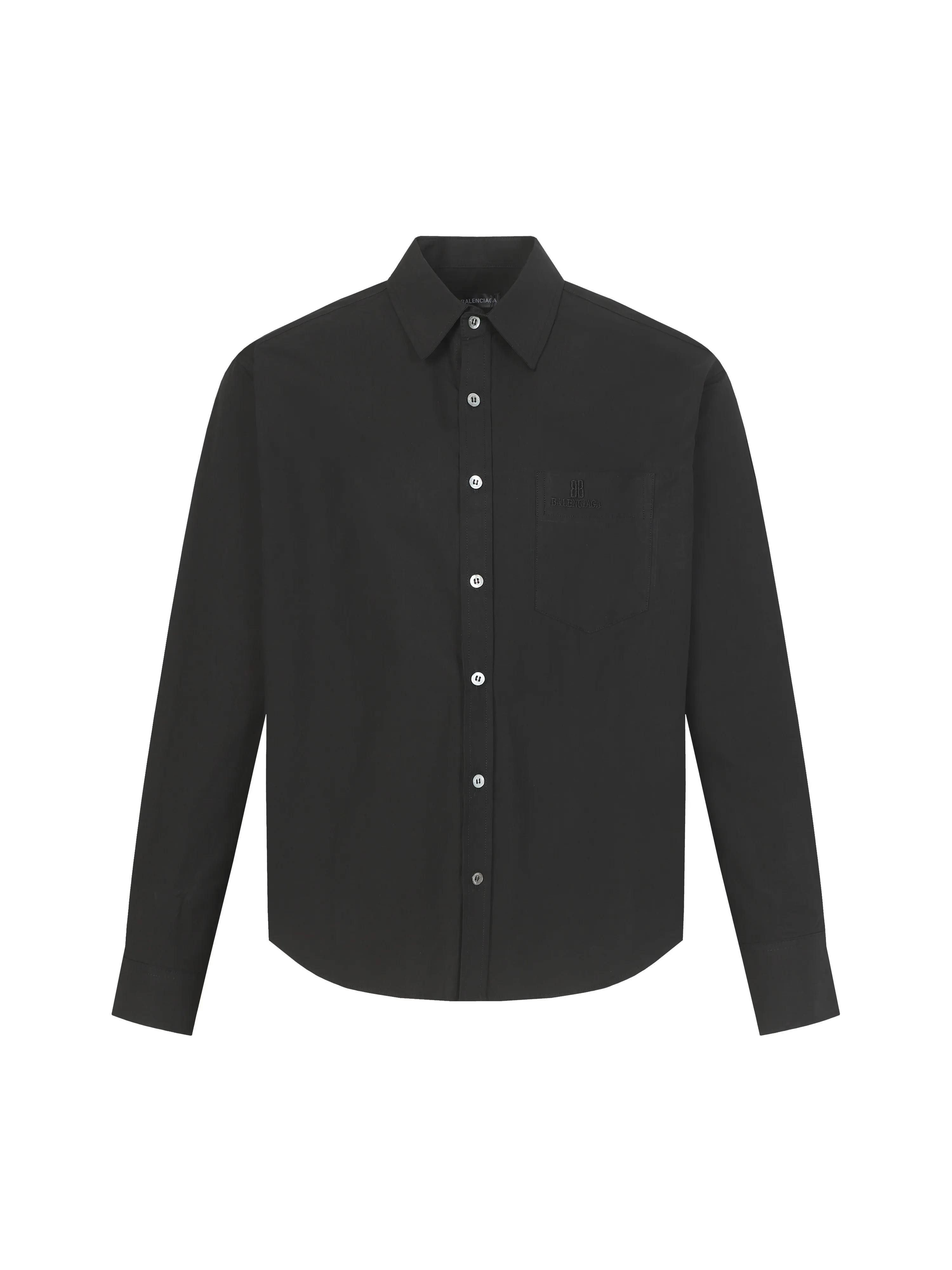 🅿️306 BALENCIAGA BLCG NANO BB embroidered long-sleeved shirt. Customized plain cotton fabric, imported machine embroidery technology, using side-turn buried stitching process to provide high-quality stitching effect, smooth and neat, neat and tidy. The fabrics have been sand washed for better hand feel and texture, not easy to deform, not easy to shrink, not easy to fade, customized accessories, loose version Color: black/white Size: 36 38 40 42
