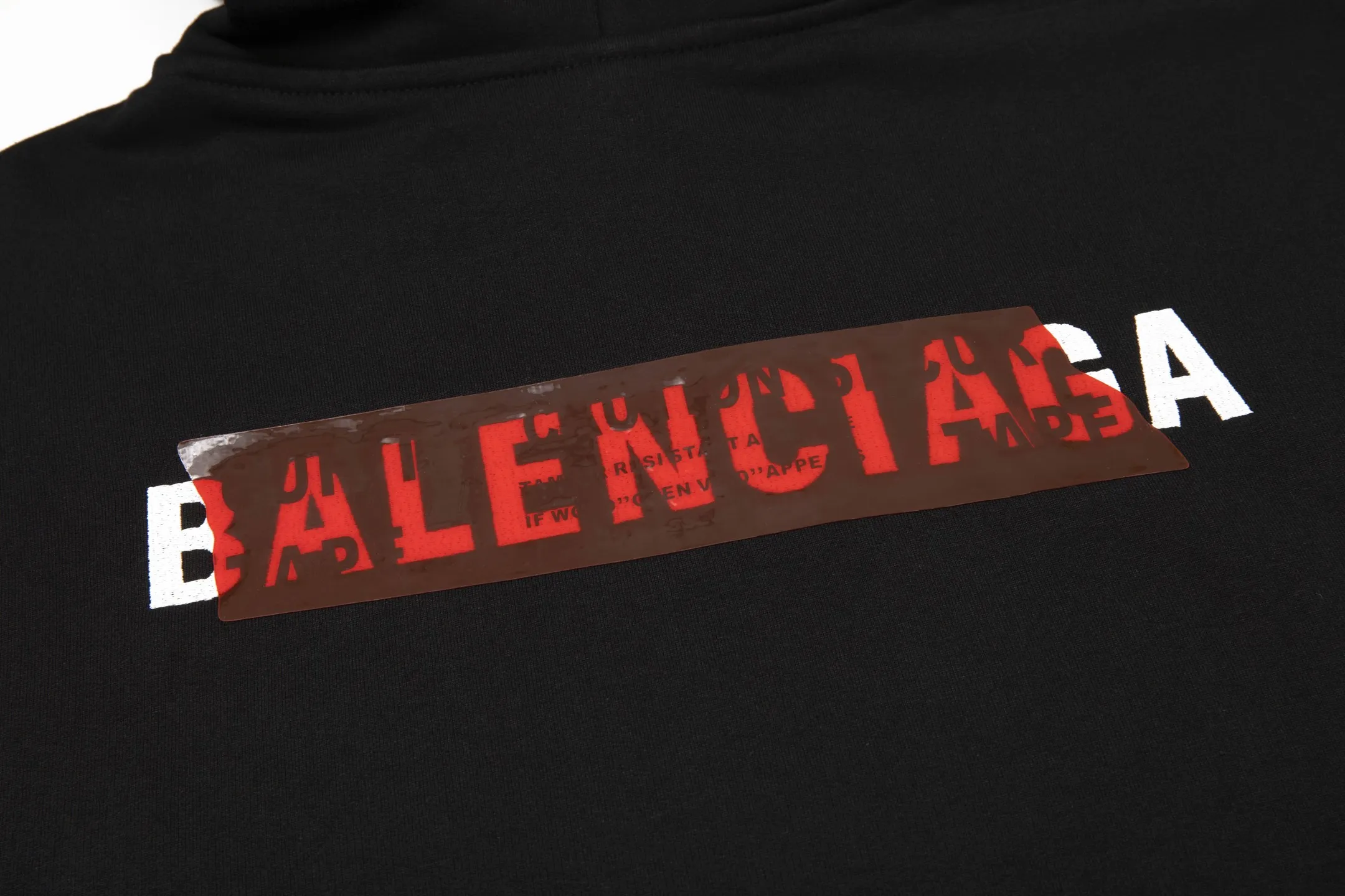 🅿️290 7201# Detailed picture Top version [[BALENCIA*GA] official website quality Paris new front and back letter LOGO embroidered tape taped hooded sweatshirt OS version Loose dropped shoulders Unisex style Fabric: 480g 100% cotton terry Davidson Technique: Front and back embroidery Taping Garment washing Shape fixation Color: Black Blue Size: XS S M L