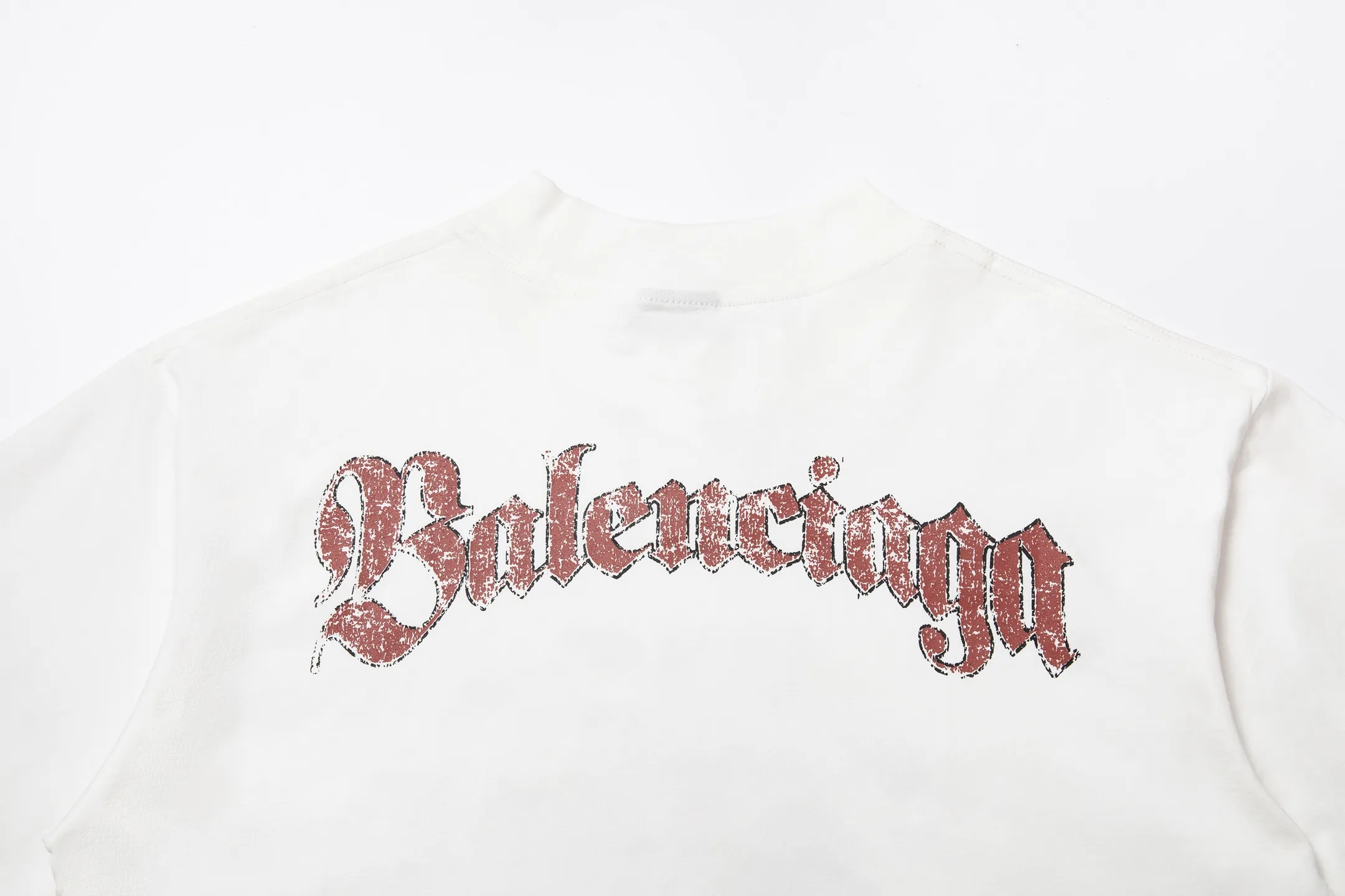 🅿️190 9208# Detailed picture Top version [[BALENCIA*GA] official website quality Paris new front and back letter badge icon LOGO printed short-sleeved T-shirt OS version Loose dropped shoulders Unisex style Fabric: 260 grams 100% cotton double yarn Technology: front and rear digital direct printing Garment washing Shape solid color Color: black off-white Size: XS S M L
