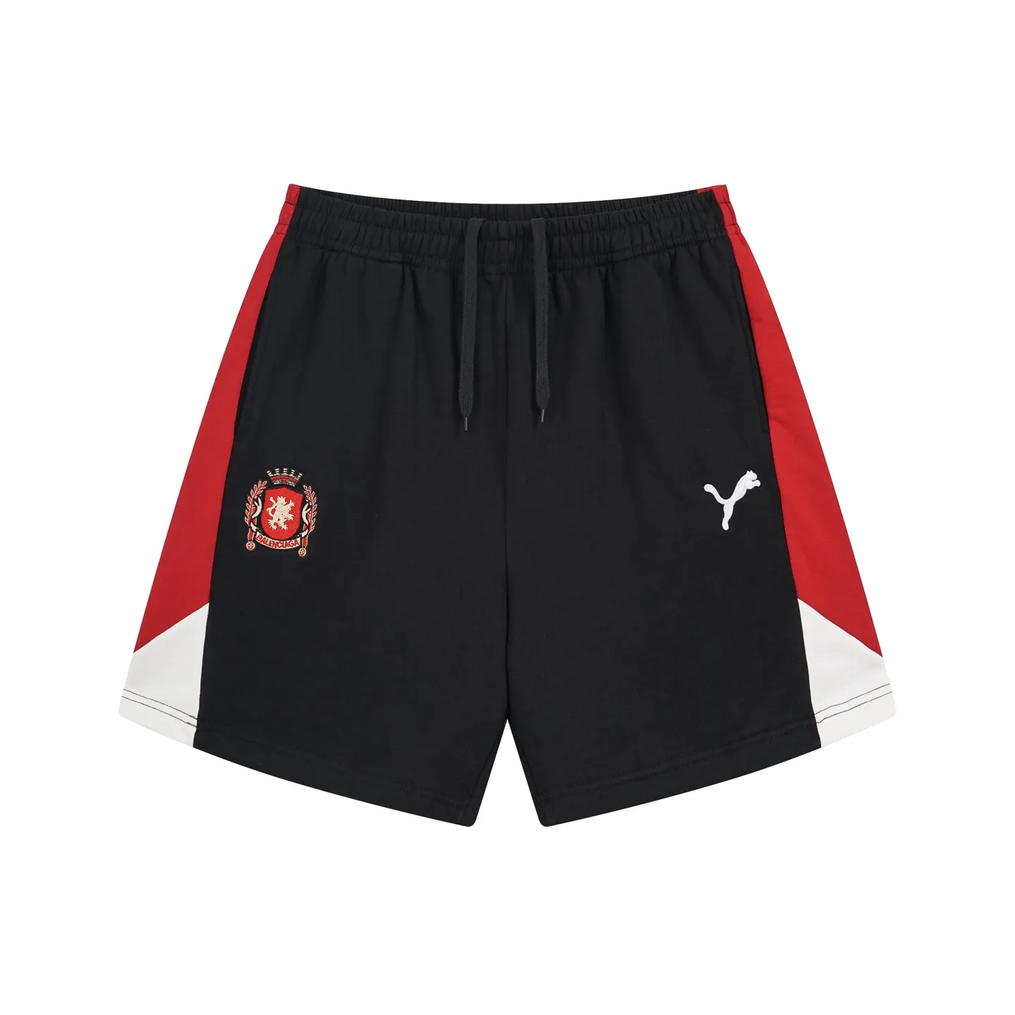 🅿️230 real photos [Top version. Official website quality] BALENCI*GA/26 new model. Paris co-branded Puma series patchwork embroidered shorts. Embroidered LOGO on the front left and right sides. Multicolor stitching on the sides. SS25 latest model. Research and development at the first time, different market currencies. Comparisons welcome. The fabric is made of Paris ZP custom-woven and dyed cotton sweatshirt, with a weight of 460 grams. The cloth surface is clean. The cloth pattern is clear, soft and comfortable. The embroidery is embroidered using imported Tajima embroidery machines. The letters are clear, the three-dimensional effect is strong, and there are no burrs. Jubie market currency. Welcome to compare. Same style for men and women Coding: BL257001 Color: Black Size: XS S M L