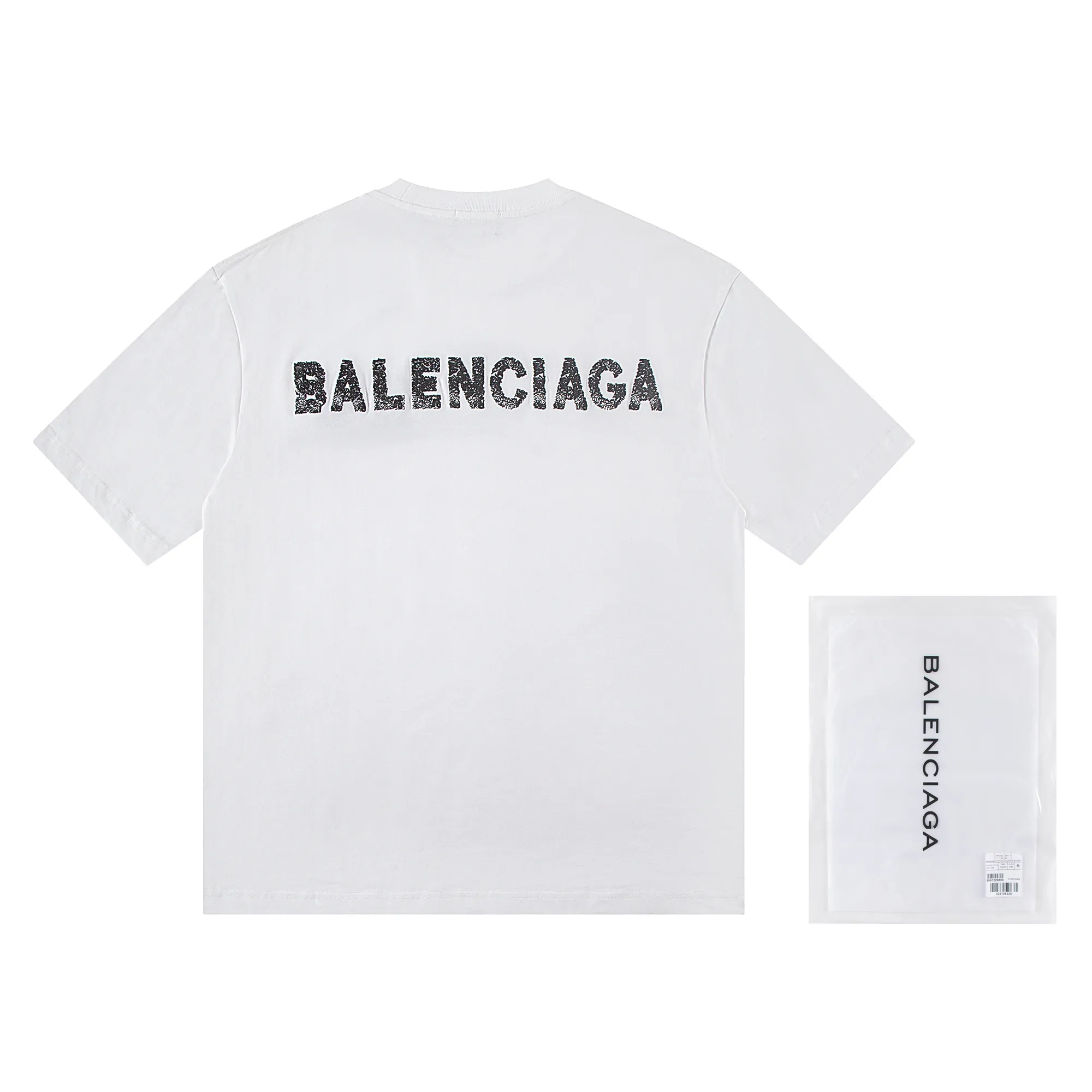 🅿️170 Balenciaga2026 embroidery🪡New T-shirt Material: Made of high version 300g double yarn combed cotton Size: S M L XL Color: black and white Style number: W2808