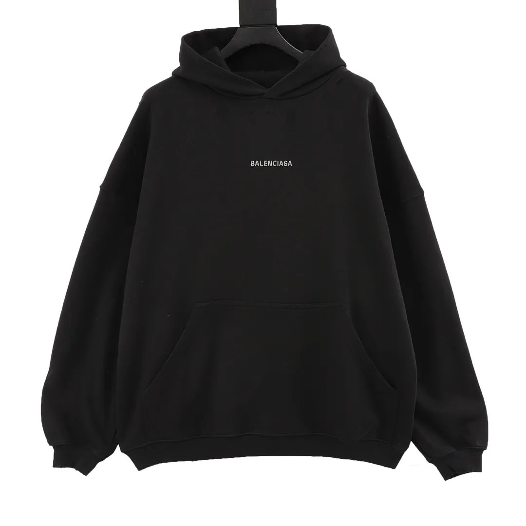 🅿️580 balenciaga/Balenciaga hot diamond mother-in-law hooded sweatshirt uses 26-count pure cotton double yarn plain weave, 580G double yarn combed pure cotton high-end dust-free fabric, 21-count double yarn flat machine rib, 18SJC yarn, 70D ultra-fine elastic stitching, nearly non-sensory routing, close-fitting and comfortable , analysis of the original ZP mold opening costing 7800+, the top enzyme washing hair removal process is not common in the market and is low-cost, the singeing plus hair eating process has a clear face, no burrs and dust, the face is lightly sanded, the hand feels delicate and soft, and the loose and large size is available. Size：S-L