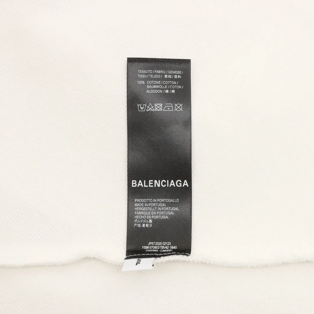 🅿️500 Balenciaga 25FW tape printed round neck sweatshirt, 480g high-grade combed cotton fabric, counter collar label, purchasing grade white thick plate hang tag, original hanging grain, three-dimensional foam printing on the front and back, strong layering, same style for men and women, couple style, oversize version, loose size: S-XL