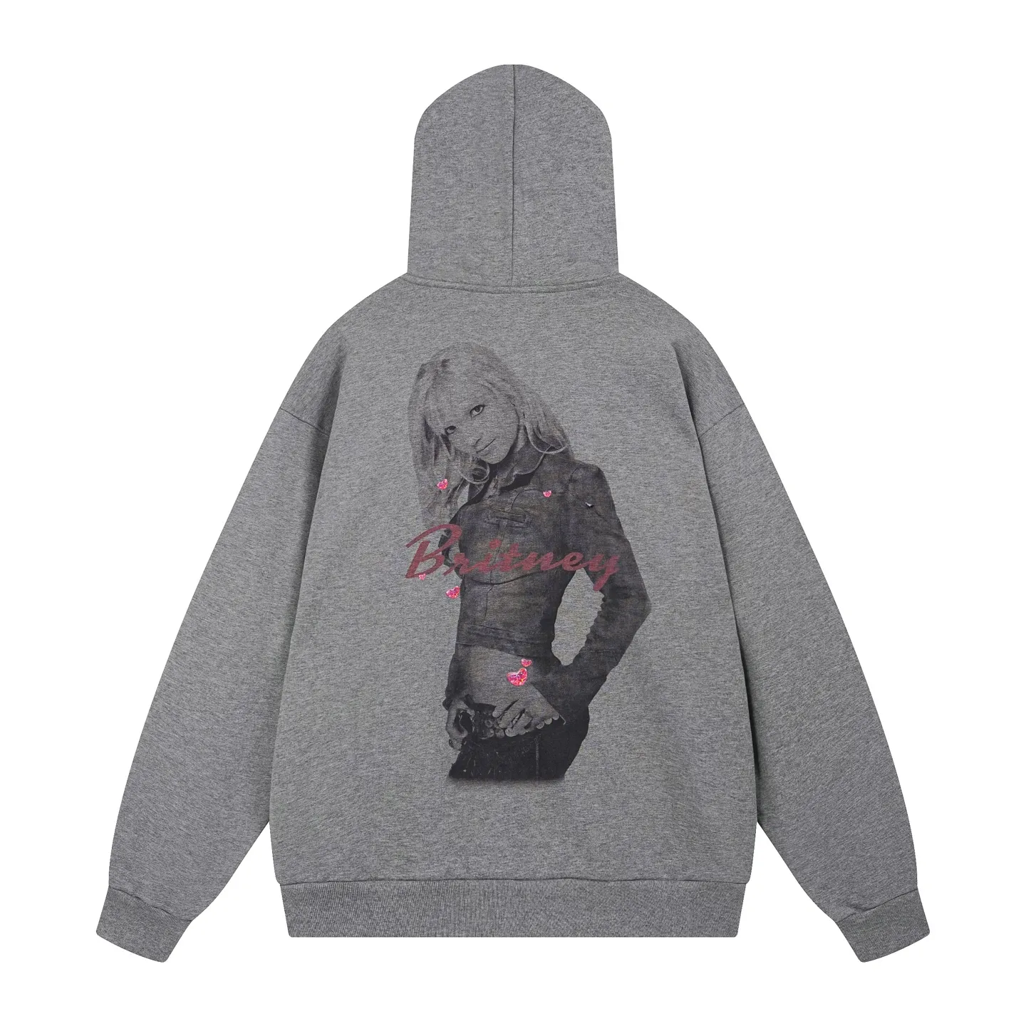🅿️400 real photos [Top version. Official website quality] BALENCI*GA/26 new model. Balenciaga Music |Britney Series limited edition music collaboration series, front and back direct-print printing, embroidered hat, zipper hooded cardigan and sweatshirt, SS26 latest style. Research and development at the first time, different market currencies. Comparisons welcome. The fabric is made of Paris ZP custom-woven and dyed cotton sweatshirt, with a weight of 460 grams. The cloth surface is clean. The cloth pattern is clear, soft and comfortable. The threads are dyed with no color difference. Printing adopts computer direct printing. The embroidery is done using imported Tajima embroidery machines. Jubie market currency. Welcome to compare. The version adopts OS loose shoulder design. Same style for men and women. Code: BL259958 Color: Gray Size: XS S M L