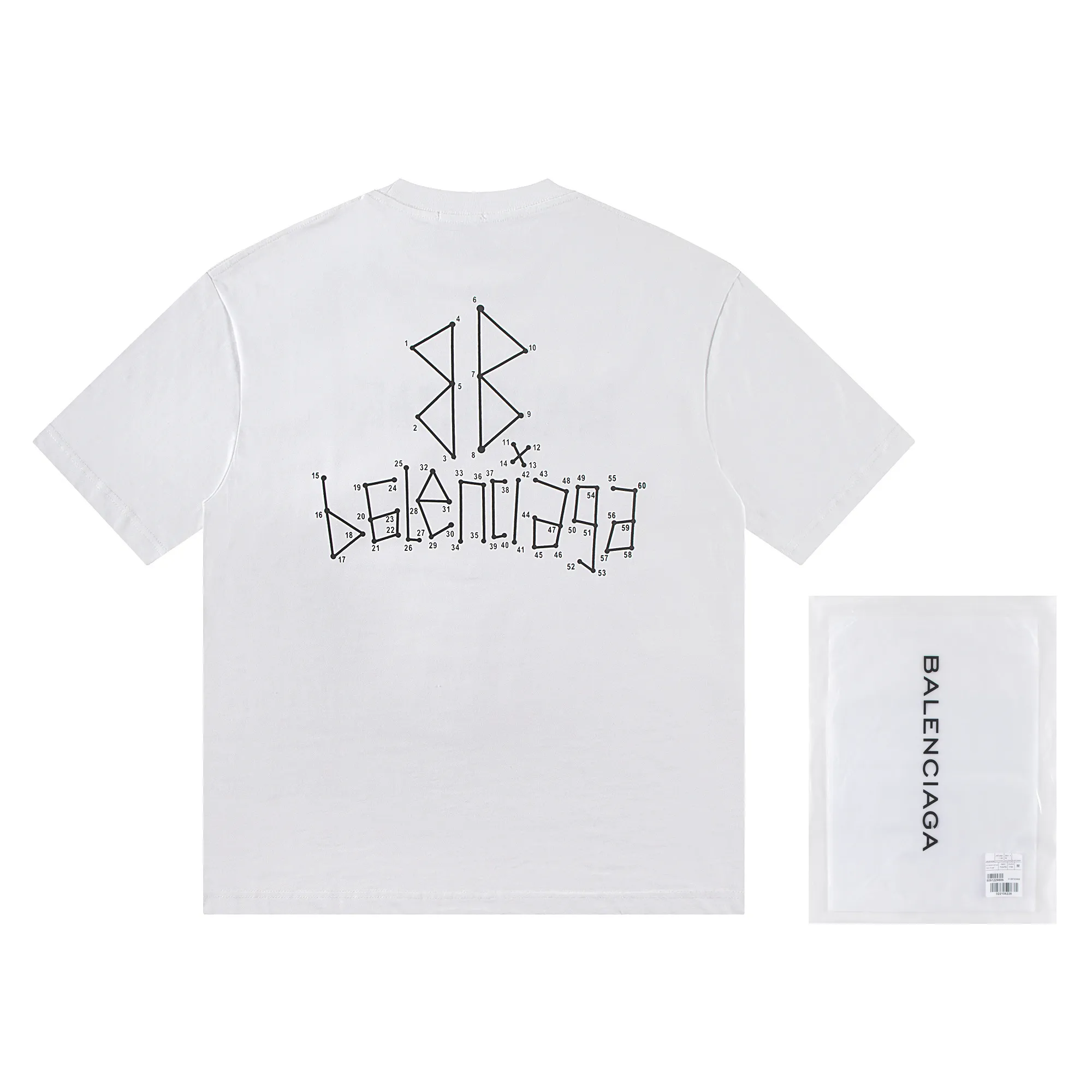 🅿️160 Balenciaga2026 new nail chain T-shirt Material: Made of high version 300g double yarn combed cotton Size: S M L XL Color: black and white Style number: W2805
