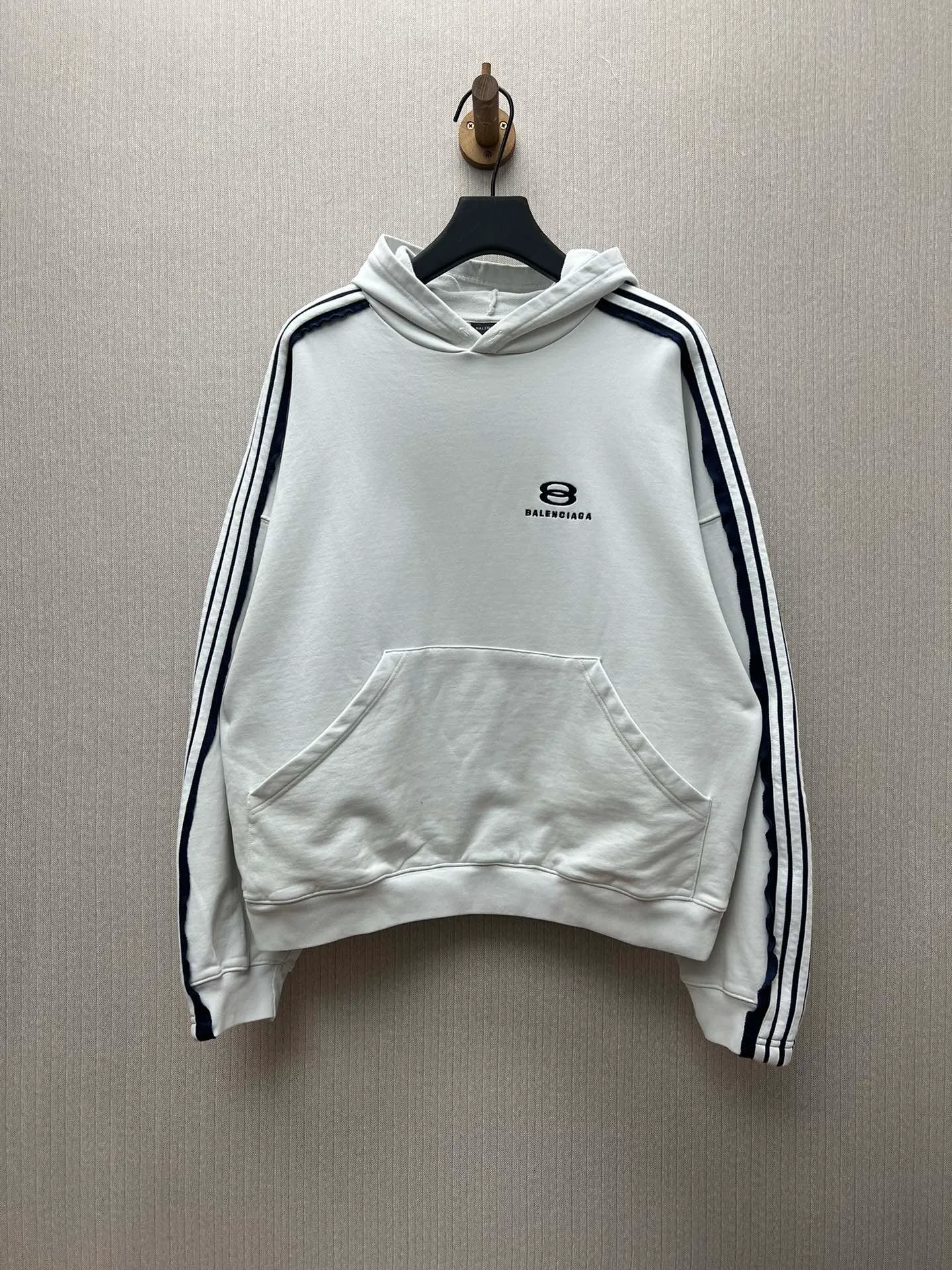 🅿️490 Paris 25ss new Unity Sports Icon Hoodie white gray and navy blue large version hooded sweatshirt Size: 0.1.2.3.