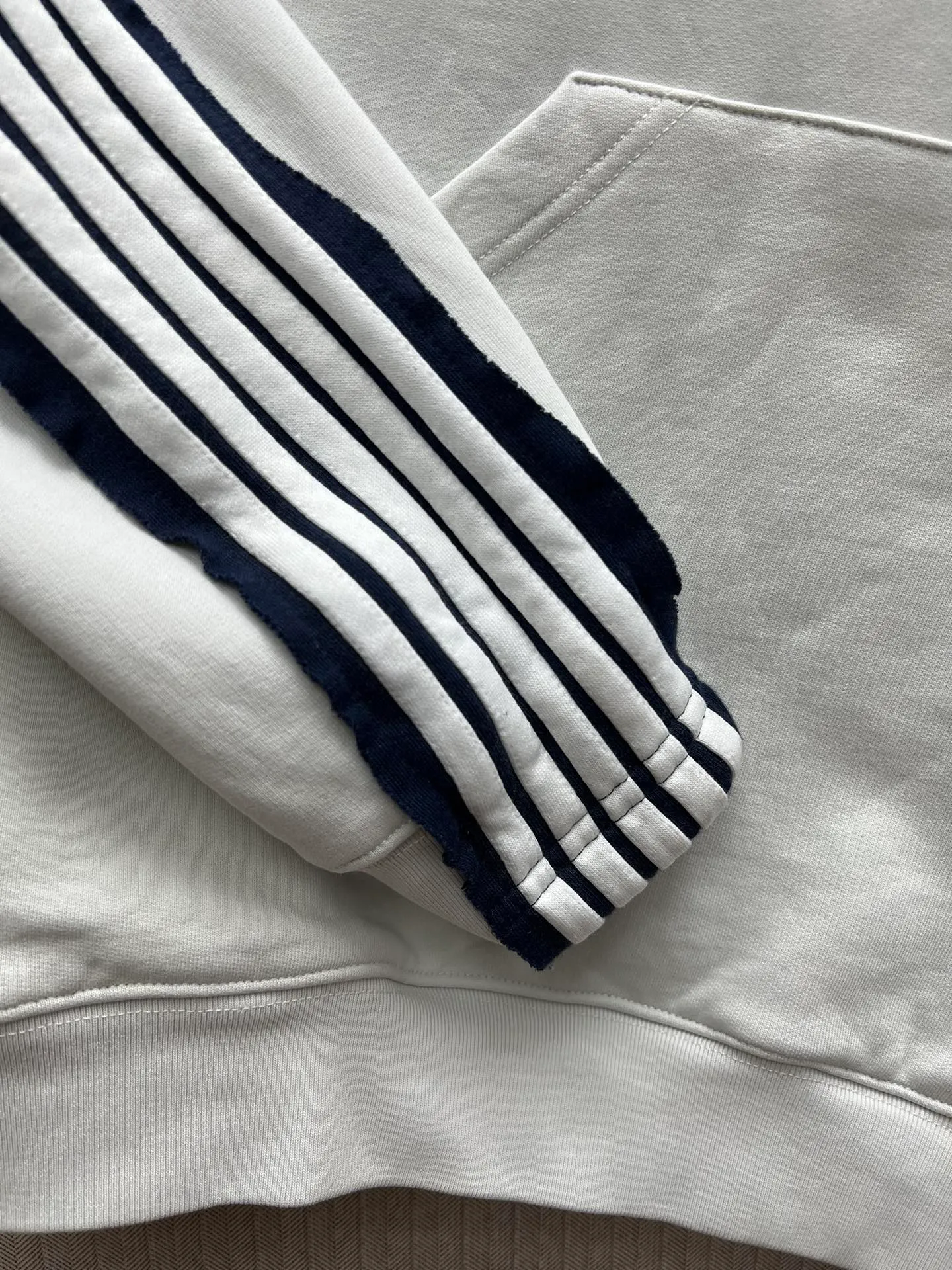 🅿️490 Paris 25ss new Unity Sports Icon Hoodie white gray and navy blue large version hooded sweatshirt Size: 0.1.2.3.