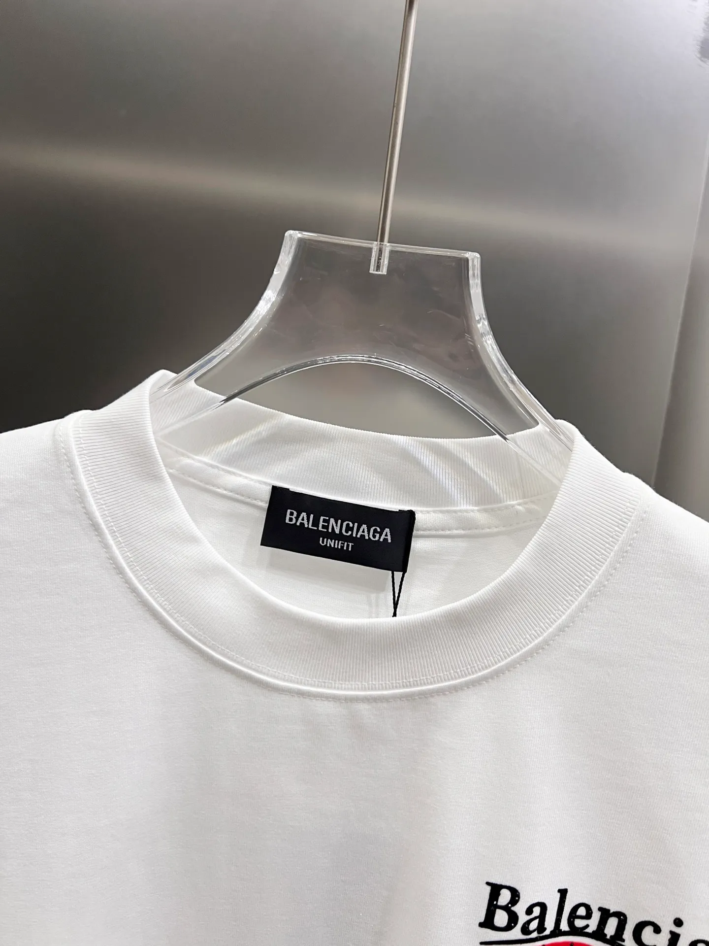 🅿️190 BAL Balenciaga 2025 autumn and winter new short-sleeved T-shirt, classic Coke logo printing + hot diamond process, loose version for men and women, S M L XL XXL, five sizes, color: black, white, Angora red