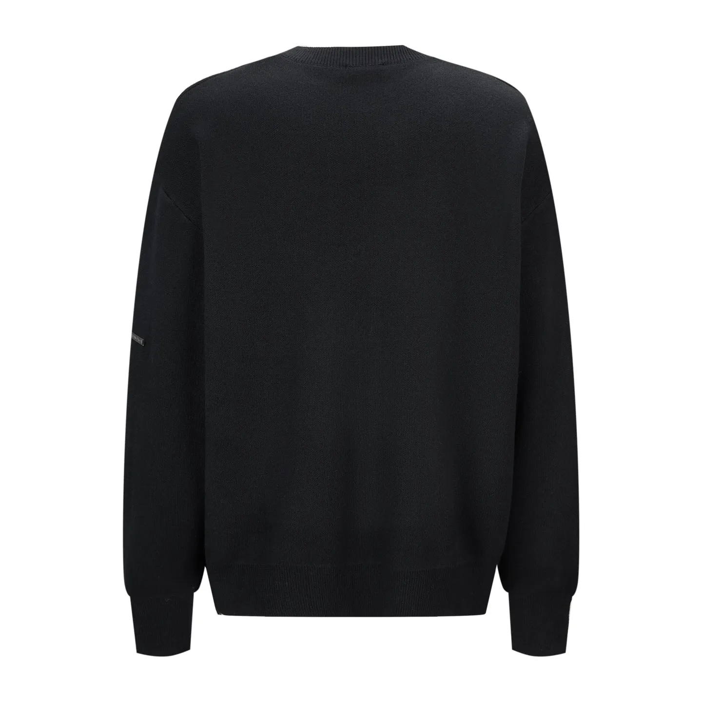 🅿️390 [Exclusive supply] BLCG hand-stitched distressed logo crew neck sweater. The original version was purchased and developed for 14,900. The fabric is made of 35% wool, 55% cotton yarn, and 10% polyester fiber. The sleeve arm logo is made of steel material with electroplating and distressing, and the brand BALENCIAGA logo is laser engraved on the surface. Wash to remove wool impurities - fix the pattern - fix the color. Dropped shoulders, ribbed trim, metallic Balenciaga nameplate on left sleeve Size: S-M-L-XL