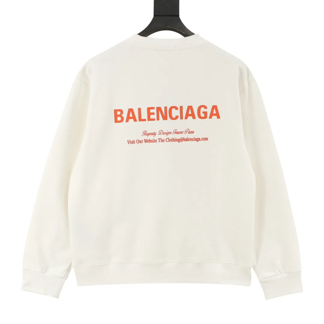 🅿️500 Balenciaga 25FW round neck sweatshirt with small letters, 480g high-grade combed cotton fabric, counter collar label, purchasing grade white thick plate hang tag, original hanging grain, three-dimensional foam printing on the front and back, strong sense of layering, same style for men and women, couple style, oversize version, loose size: S-XL