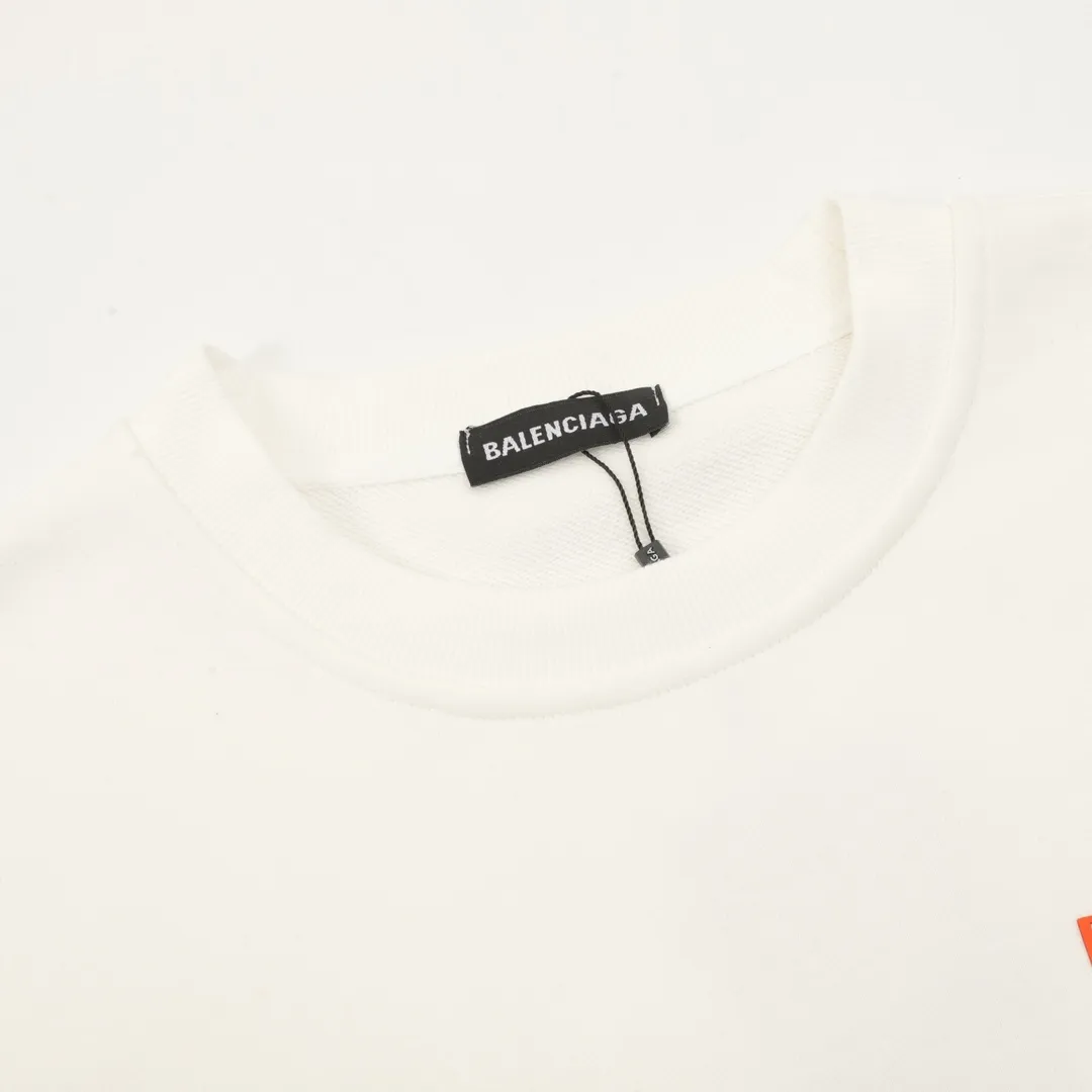 🅿️500 Balenciaga 25FW round neck sweatshirt with small letters, 480g high-grade combed cotton fabric, counter collar label, purchasing grade white thick plate hang tag, original hanging grain, three-dimensional foam printing on the front and back, strong sense of layering, same style for men and women, couple style, oversize version, loose size: S-XL