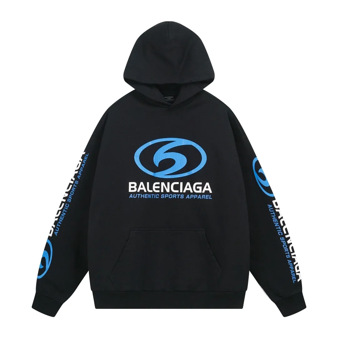 🅿️330 real photos [Top version. Official website quality] BALENCI*GA/Paris. 2024 new style. Paris surf pattern letter printing straight cracks. Ready-to-wear worn and distressed hooded sweatshirt, brick cabinet synchronization. Genuine product developed at the first time, happy to print and compare! The fabric is made of Paris ZP custom-woven and dyed cotton terry sweatshirt. Weighing 460 grams, the cloth surface is clean. The cloth pattern is clear, soft and comfortable. The threads are dyed with no color difference. The classic LOGO is printed using environmentally friendly imported materials with clear pattern letters and a three-dimensional effect. Restored brick cabinet. Ready-made garments are washed, worn and distressed. Different market currency. Welcome to compare. The version adopts OS loose shoulder style. Same style for men and women. Code: BL238931 Color: gray blue, gray white Size: XS S M L