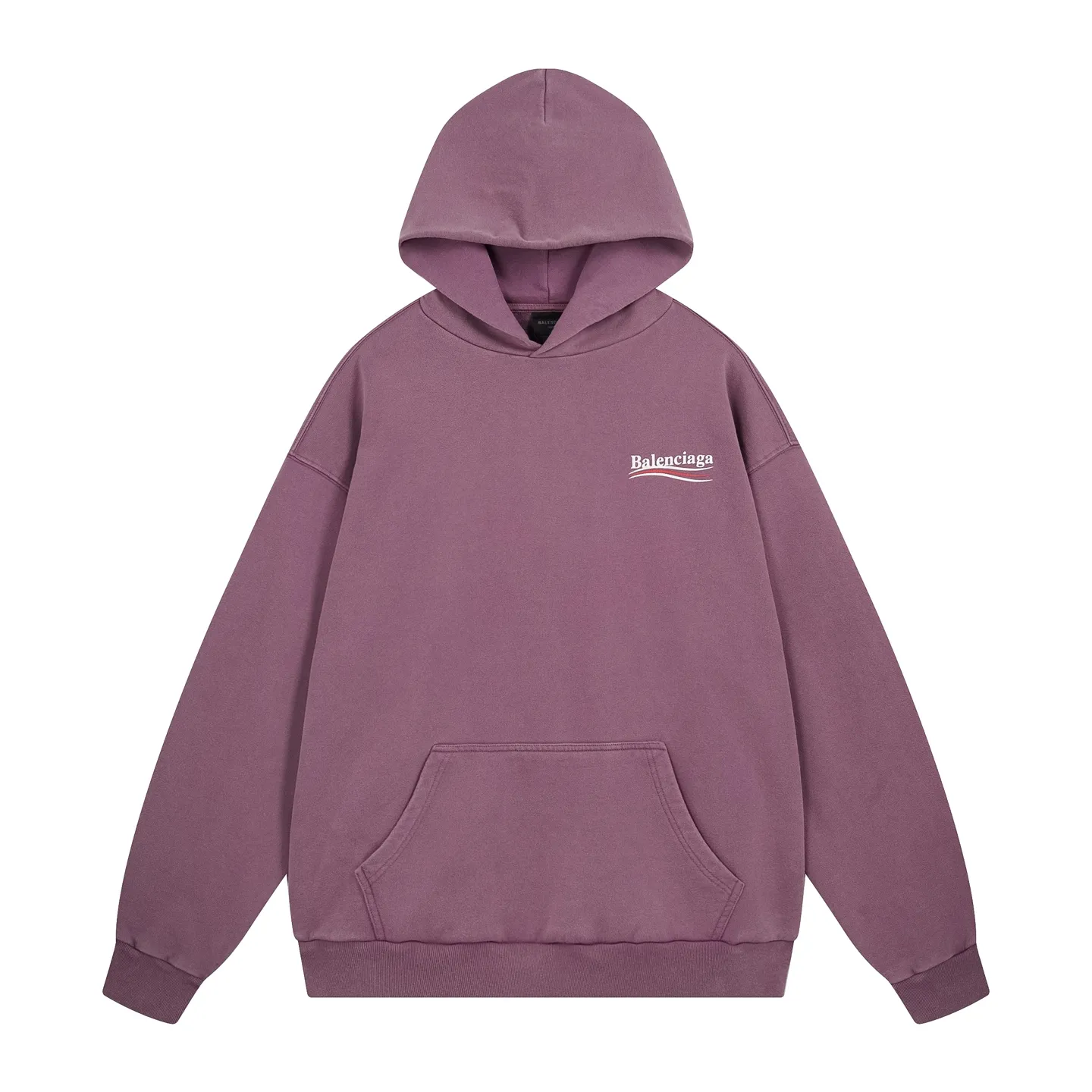 🅿️370 - BALENCI*GA Paris classic cola print split hooded long-sleeved sweatshirt. The front pattern is made of environmentally friendly imported rubber paddle split printing. The ready-made garments are sprayed with horse wash to make them old. The letters are clear. The effect is three-dimensional. Exclusively pattern-woven and dyed 460g fabric. Threads are dyed in the same vat with zero color difference. Brick cabinet synchronization. Welcome to compare. Same style for men and women -Color: washed purple -SIZE: Xs S M L Style number 8968#
