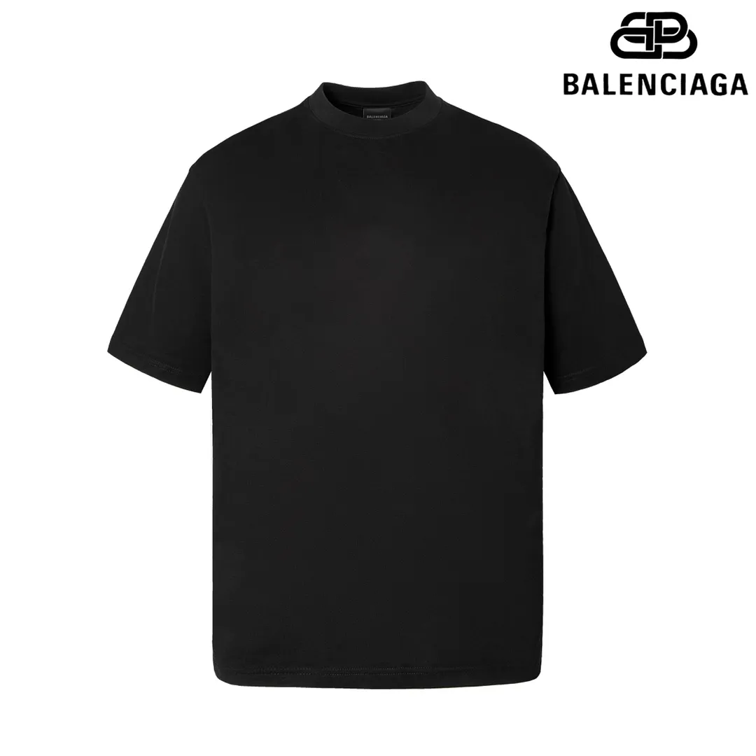 🅿️160 9105# Detailed picture Top version [[BALENCIA*GA] official website quality Paris new classic letter back panel printed short-sleeved T-shirt OS version Loose dropped shoulders Unisex fabric: 260 grams 100% cotton double yarn Technology: back panel printing Garment washing Shape solid color Color: black white Size: XS S M L
