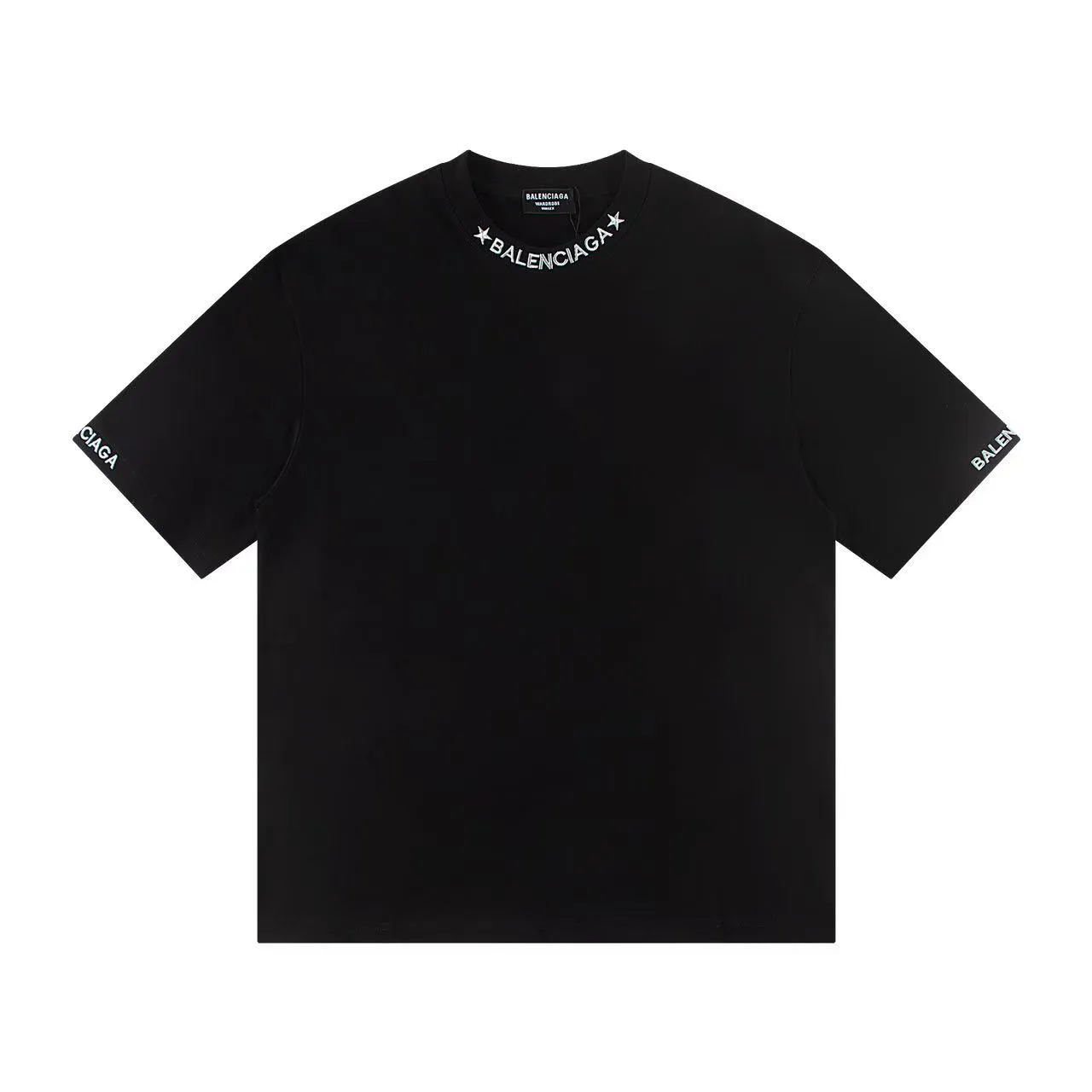 🅿️146 Style: 2025 new Balenciaga embroidered short-sleeved T-shirt Material: High version 300g double yarn combed cotton Size: S～XL Color: Black Style number: Z032