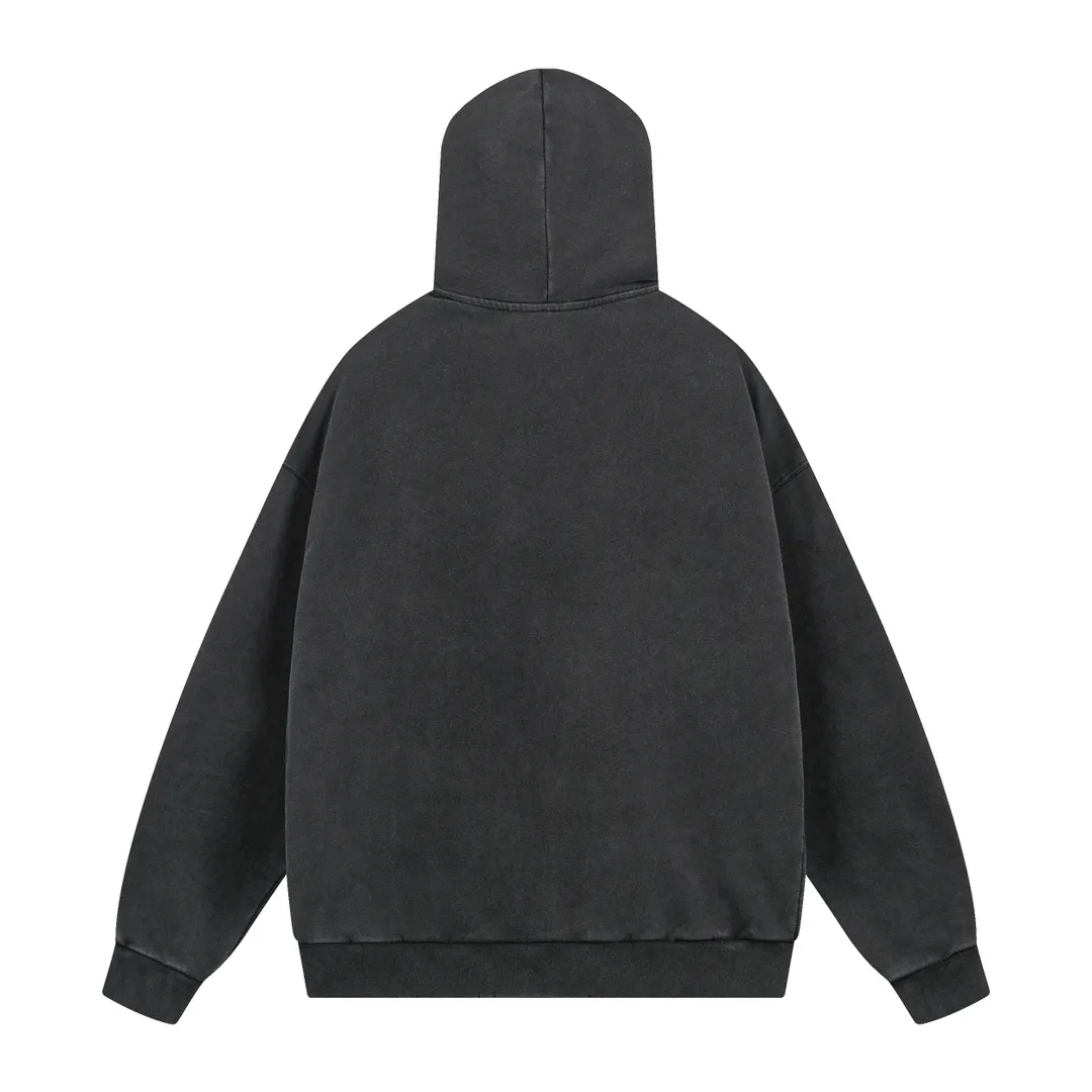 🅿️320 real photos [Top version. Official website quality] BALENCI*GA/Paris. 53rd season Balenciaga New. Vintage high-end limited edition joint hooded sweatshirt. The pattern on the front is damaged by the direct-injection printing. The ready-made garments are washed and worn. SS24 new model. Brick cabinet synchronization. Genuine product developed at the first time, please print and compare! The fabric is made of Paris ZP custom-woven and dyed cotton sweatshirt. Weighing 460 grams, the cloth surface is clean. The cloth pattern is clear, soft and comfortable. The threads are dyed with no color difference. The printing uses environmentally friendly imported materials and self-inking direct injection. The pattern letters are clear and the effect is three-dimensional. The entire garment is washed, distressed and worn. The version adopts OS loose shoulder design. Same style for men and women. Code: BL238935 Color: washed black Size: XS S M L