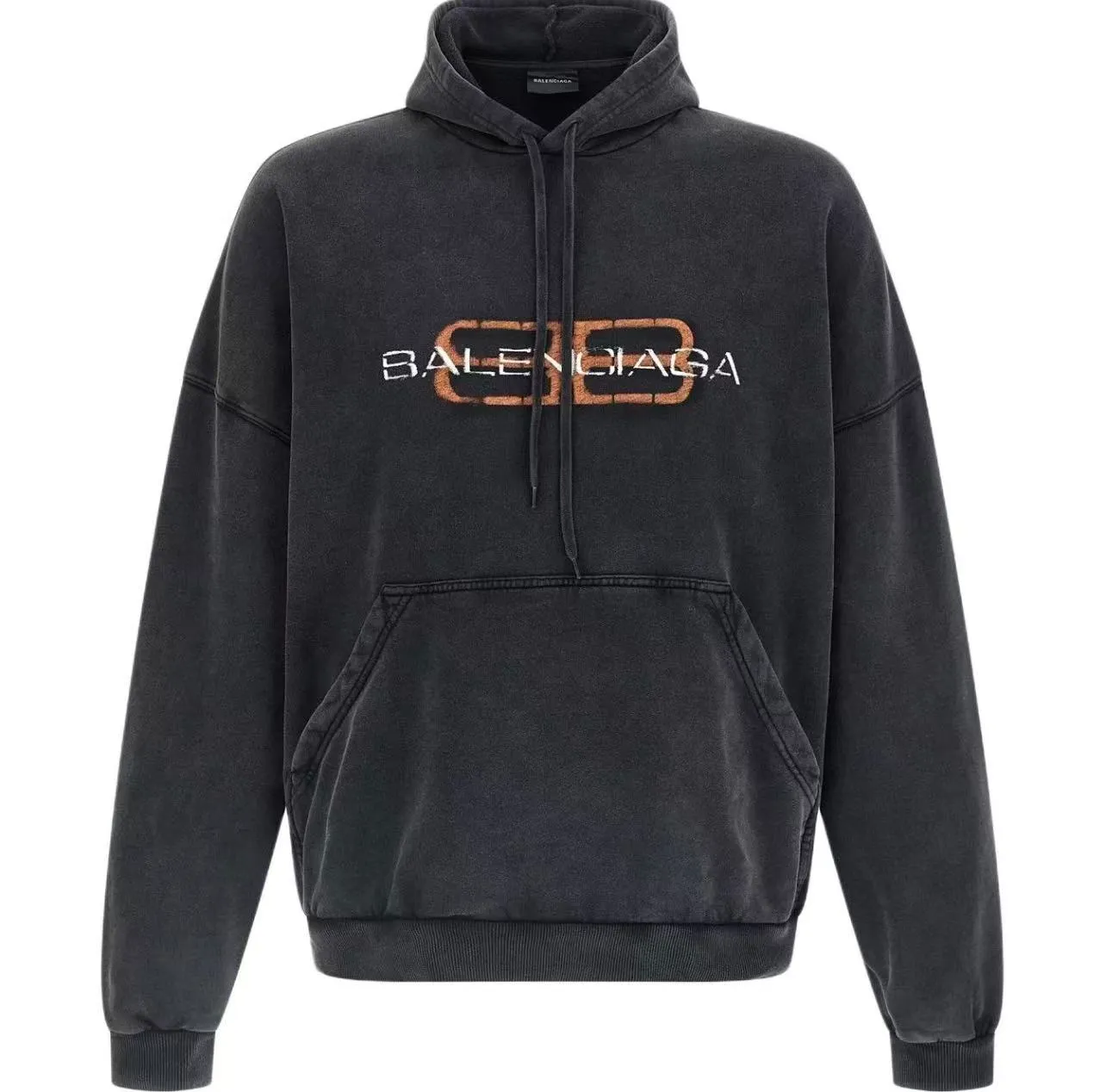 🅿️320 real photos [Top version. Official website quality] BALENCI*GA/Paris.SS25 latest model, Paris new LOGO two-color blur printed washed and distressed hooded sweatshirt. Brick cabinets are synchronized. Genuine products are developed at the first time. Welcome to compare! The fabric is made of Paris ZP custom-woven and dyed cotton sweatshirt. Weighing 460 grams, the cloth surface is clean. The cloth pattern is clear, soft and comfortable. The threads are dyed with no color difference. The printing uses environmentally friendly imported rubber paddles. The letters are clear and the effect is three-dimensional. Garment wash. The version adopts OS loose shoulder design. Same style for men and women. Code: BL259976 Color: washed black Size: XS S M L