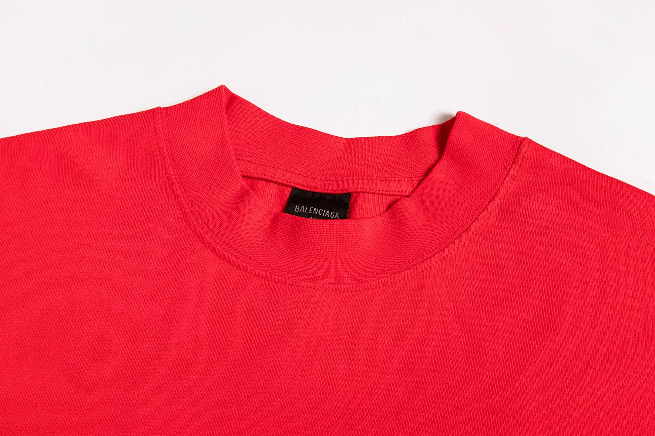 🅿️160 9102# Detailed picture Top version [[BALENCIA*GA] official website quality Paris new classic letter LOGO front and back embroidered short-sleeved T-shirt OS version loose dropped shoulders Unisex style Fabric: 260 grams 100% cotton double yarn Technology: front and back embroidery Garment washing Shape solid color Color: black white gray red Size: XS S M L