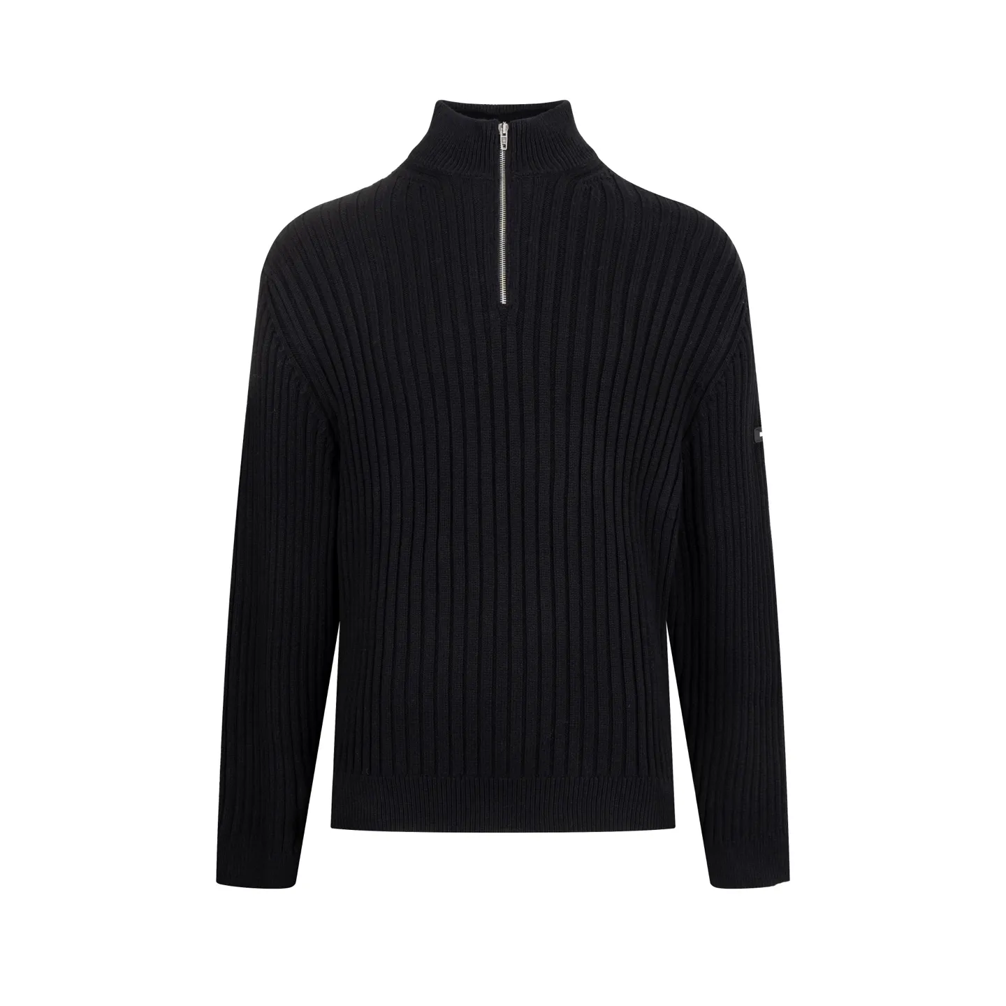 🅿️530 [Exclusive supply] BLCG 25FW high-neck half-zip sweater with armbands. The core craftsmanship of this item lies in the cross-border fusion of high-tech lamination and traditional knitting. The basis of ready-made garments is high-elastic coarse pit knitting, which achieves strong three-dimensional texture and excellent elasticity through thick gauge and special yarns. The elastic characteristics are mainly characterized by high rebound, multi-directional extension and excellent recovery. Relying on the natural structural stretch of the rough ribbed structure and combining it with high-elastic yarns, it has high stretchability in both the longitudinal and transverse directions (up to 6-10cm). It has no sense of restraint when moving, and can quickly return to its original shape, resist wrinkles, maintain shape, and avoid sagging. The iconic black polyurethane tape is precisely sewn onto the uneven knitted surface. At the same time, the elasticity of the underlying knitted structure must not be damaged, and the luster and toughness of the strip itself should be maintained, integrating the decorative strip and the functional structure into one. Size:XS/S/M/L