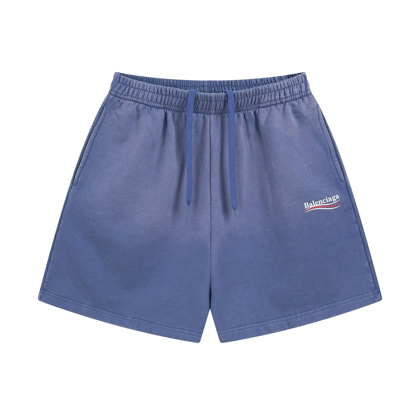 🅿️226 real photos [Top version. Official website quality] BALENCI*GA/Paris. 2025 new model. Classic wave print on the front, washed, distressed and worn shorts. Synchronized with brick cabinets. Developed authentic products at the first time, happy to print and compare! The fabric is made of Paris ZP custom-woven and dyed cotton terry sweatshirt, with a weight of 460 grams. The cloth surface is clean. The cloth pattern is clear, the hand feels soft and comfortable, and the imported environmentally friendly rubber paddles are used for printing. The letters are clear and the effect is three-dimensional. The version adopts a loose version. Same style for men and women. Code: BL257025 Color: washed blue Size: XS S M L