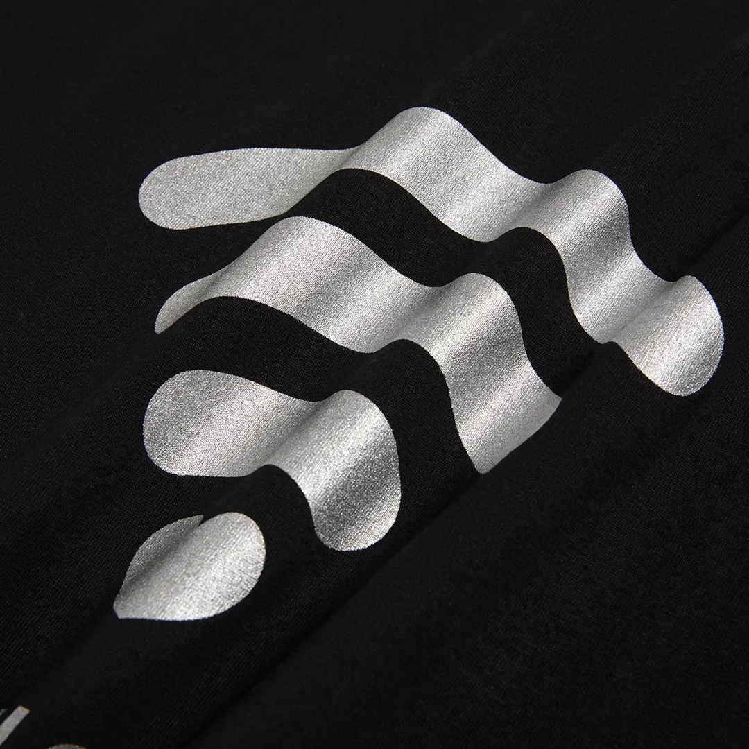 🅿️160 9138# Detailed picture Top version [[BALENCIA*GA] official website quality Paris new Chinese Valentine's Day 520 limited WI-FI catwalk style printed short-sleeved T-shirt OS version Loose dropped shoulders Unisex fabric: 260g 100% cotton double yarn Technology: front reflective printing Garment washing Shaping solid color Color: black white Size: XS S M L