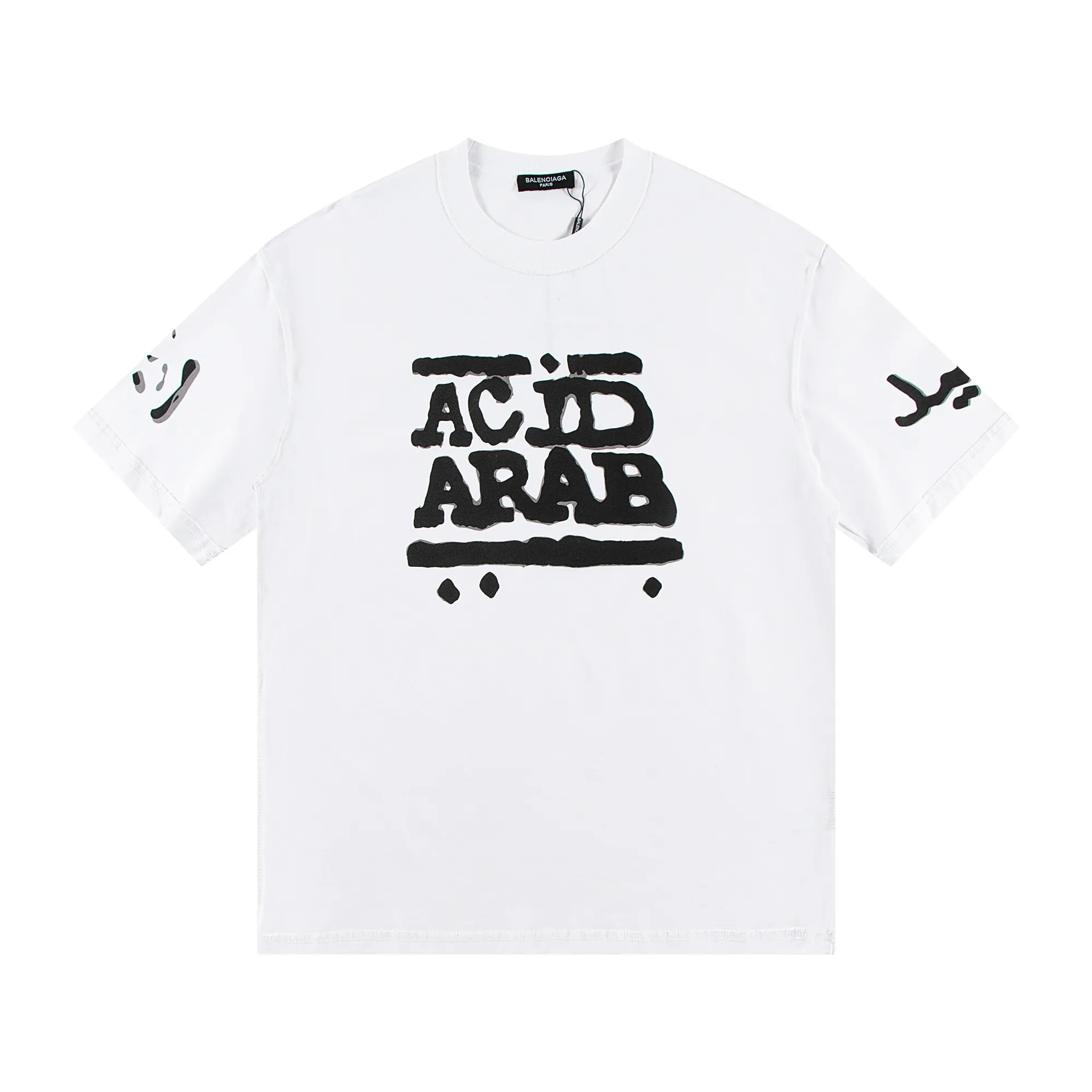 🅿️150 Style: 2026 new Balenciaga short-sleeved T-shirt Material: High version 300g double yarn combed cotton Size: S～XL Color: White Style number: H1038