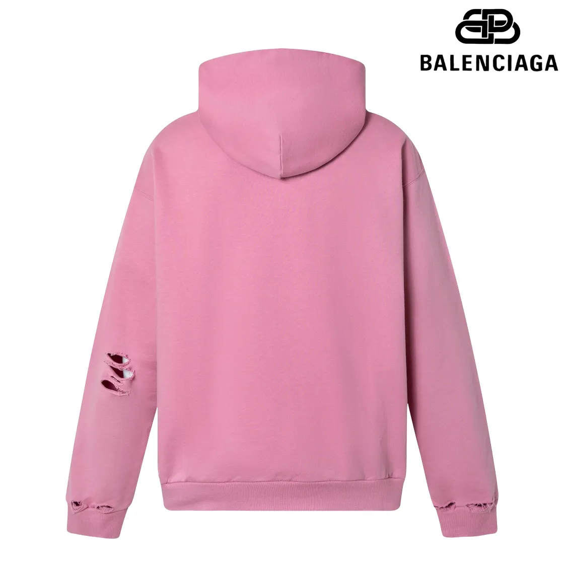 🅿️340 Detailed picture Top version [BALENCIA*GA] Official website quality Paris' new Paris Eiffel Tower series hooded sweatshirt OS version Loose dropped shoulders Unisex style Fabric: 480g 100% cotton terry David sweater Technology: Front white ink direct spray Garment wash Frayed Distressed Fixed color Color: Washed blue Pink Size: XS S M L