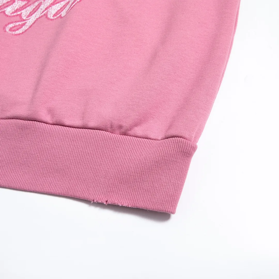 🅿️340 Detailed picture Top version [BALENCIA*GA] Official website quality Paris' new Paris Eiffel Tower series hooded sweatshirt OS version Loose dropped shoulders Unisex style Fabric: 480g 100% cotton terry David sweater Technology: Front white ink direct spray Garment wash Frayed Distressed Fixed color Color: Washed blue Pink Size: XS S M L
