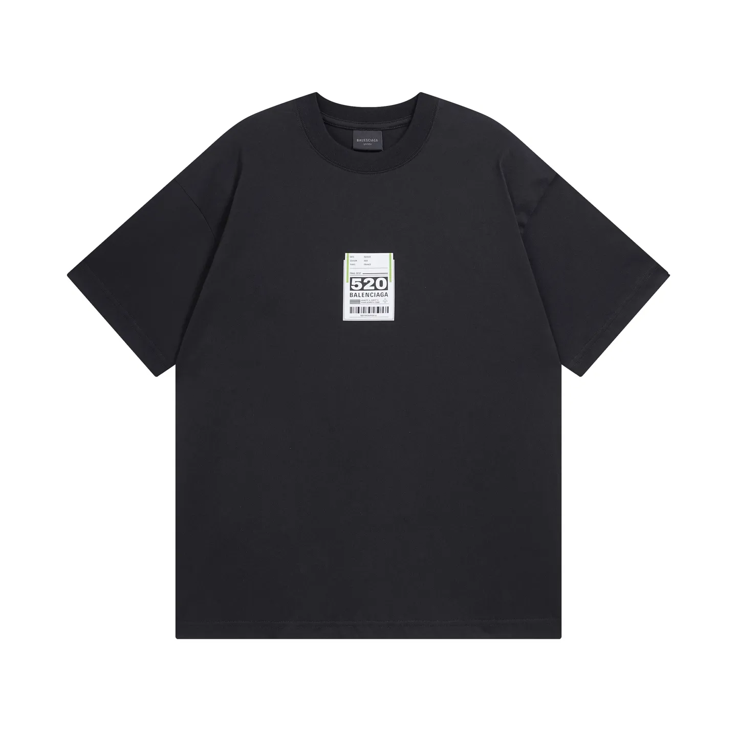 🅿️166 photos [Top version. Official website quality] BALENCI*GA/Paris. SS25 latest model, Paris.. Label 520 printed short-sleeved T-shirt. Brick cabinet synchronization. Genuine product developed at the first time, welcome to compare! The fabric is made of Paris ZP custom-woven and dyed cotton double yarn. Weighing 260 grams, the cloth surface is clean. The cloth pattern is clear, soft and comfortable. The threads are dyed with no color difference. The printing uses environmentally friendly imported rubber paddles. The letters are clear and the effect is three-dimensional. The version adopts OS loose shoulder design. Same style for men and women. Code: BL253690 Color: black, white Size: XS S M L