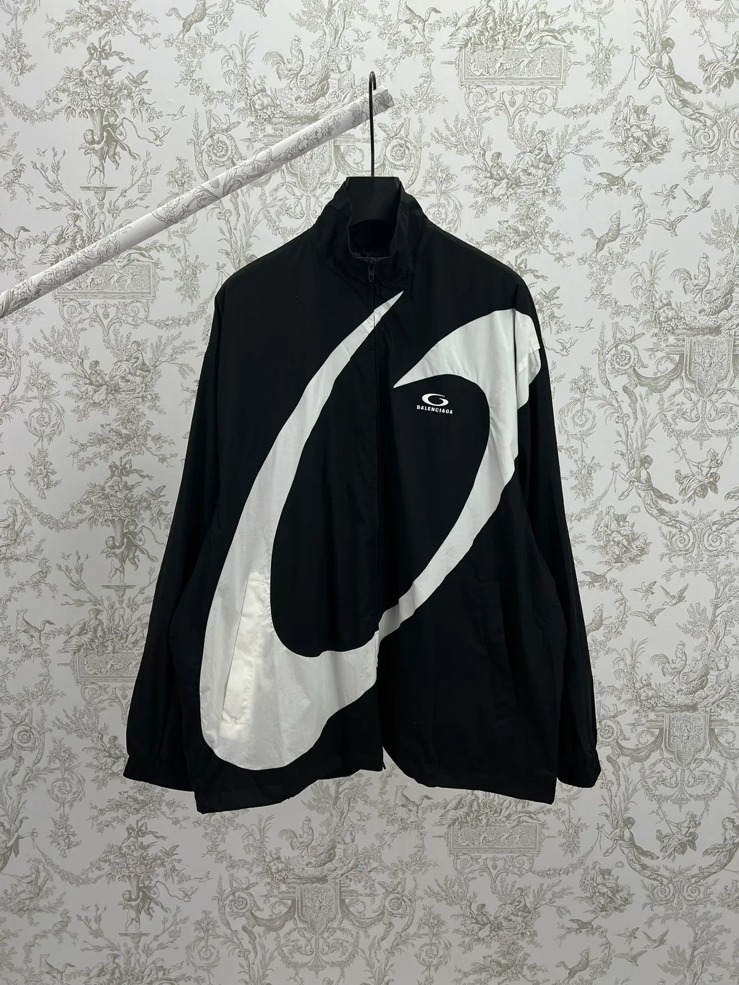 🅿️710 Paris 25ss new pure cotton turtleneck long-sleeved jacket, loose fit, men's style, black, size: XS.S.M.L.