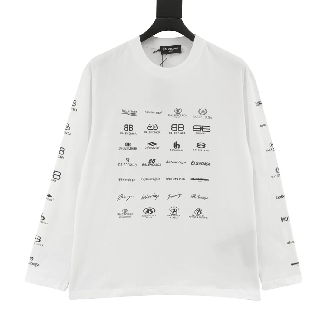 🅿️360 Balenciaga classic logo printed long-sleeved T-shirt size: XS-XL