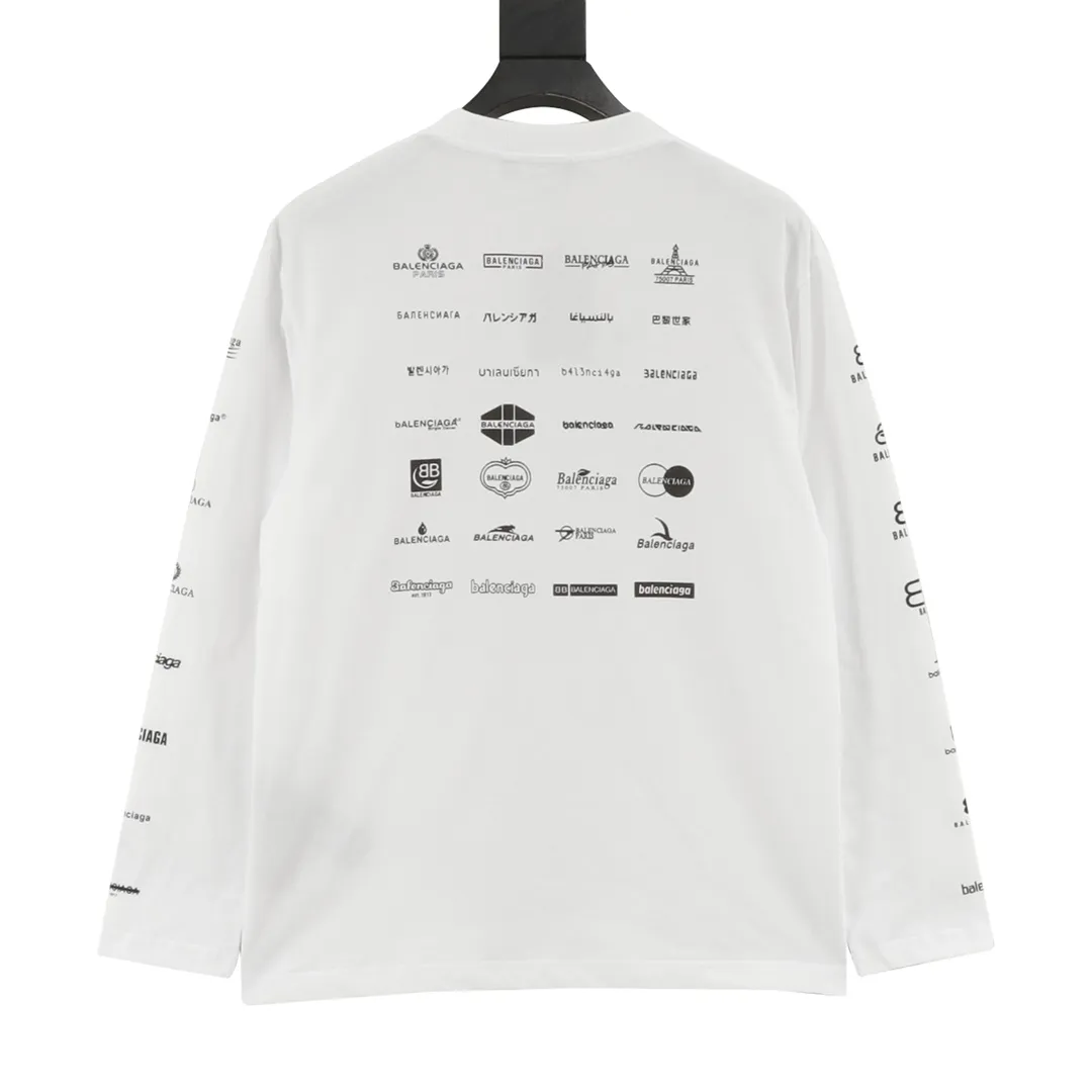 🅿️360 Balenciaga classic logo printed long-sleeved T-shirt size: XS-XL