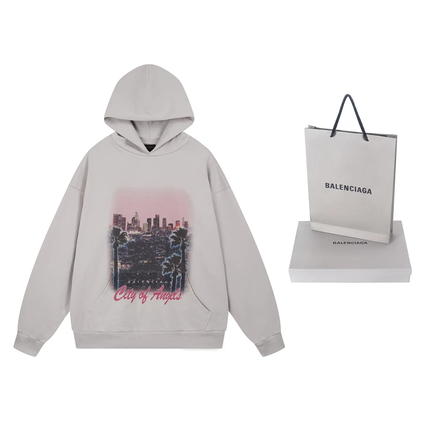 🅿️356 real photos [Top version. Official website quality] BALENCI*GA/25 new model. Latest style SS25 ready-to-wear washable hooded sweatshirt with Los Angeles night scene direct-printed print on the front. Research and development at the first time, different market currencies. Comparisons welcome. The fabric is made of Paris ZP custom-woven and dyed cotton sweatshirt. Weighing 460 grams, the cloth surface is clean. The cloth pattern is clear, soft and comfortable. The threads are dyed with no color difference. Printing adopts computer direct printing. Garments are washed and aged. Jubie market currency. Welcome to compare. The version adopts OS loose shoulder design. Same style for men and women. Code: BL259905 Color: washed black, apricot Size: XS S M L