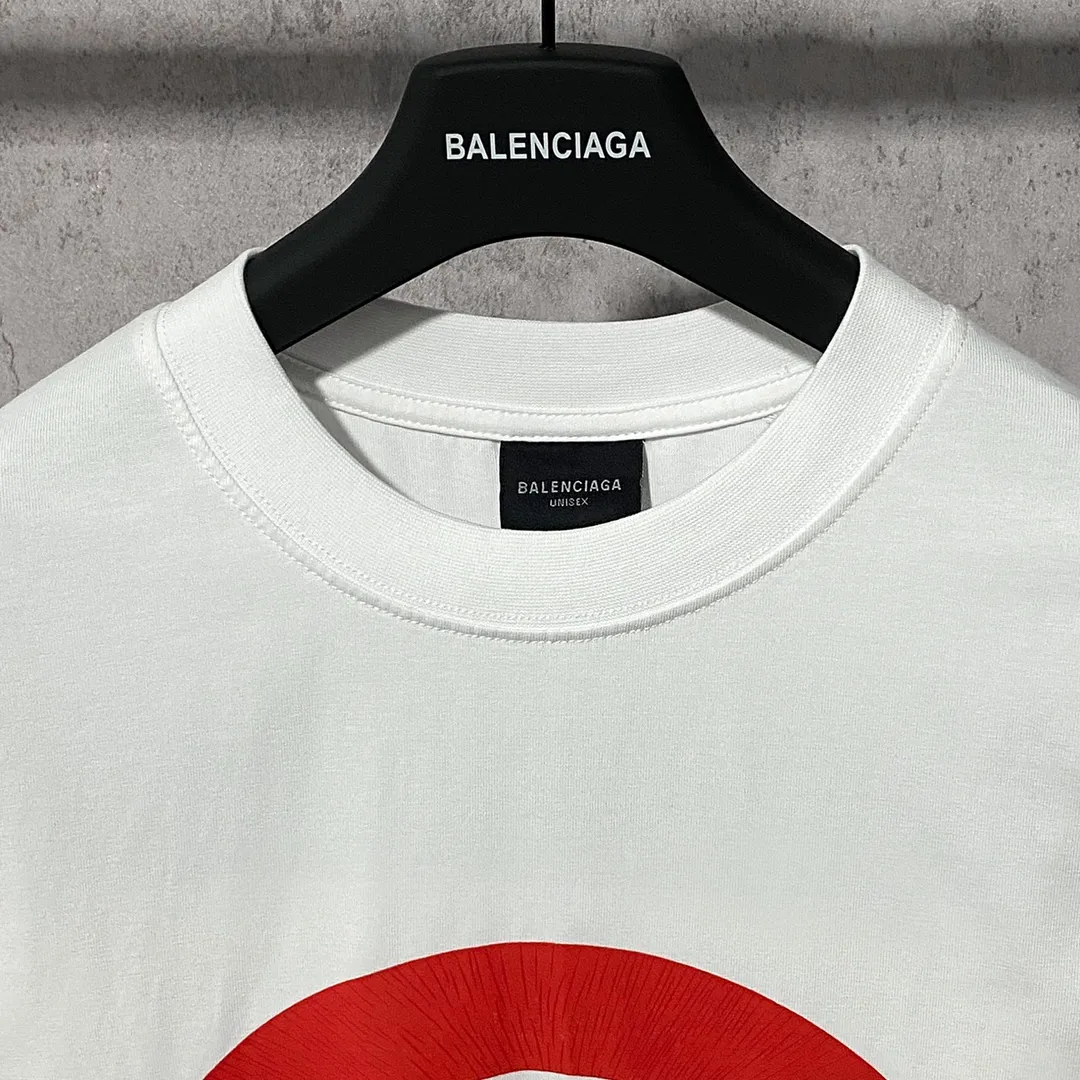 🅿️160 9118# Real photos Top version [[BALENCIA*GA] official website quality Paris' new no-traffic theme series crackle print short-sleeved T-shirt OS version Loose dropped shoulders Unisex fabric: 260g 100% cotton double yarn Process: crack print on front and rear panels Garment wash Shape solid color Color: black white Size: XS S M L