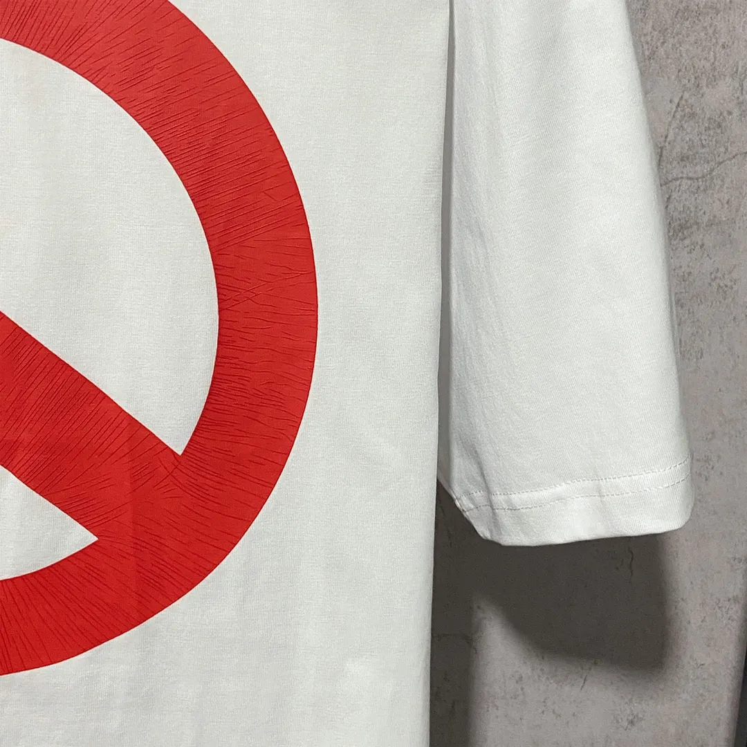 🅿️160 9118# Real photos Top version [[BALENCIA*GA] official website quality Paris' new no-traffic theme series crackle print short-sleeved T-shirt OS version Loose dropped shoulders Unisex fabric: 260g 100% cotton double yarn Process: crack print on front and rear panels Garment wash Shape solid color Color: black white Size: XS S M L