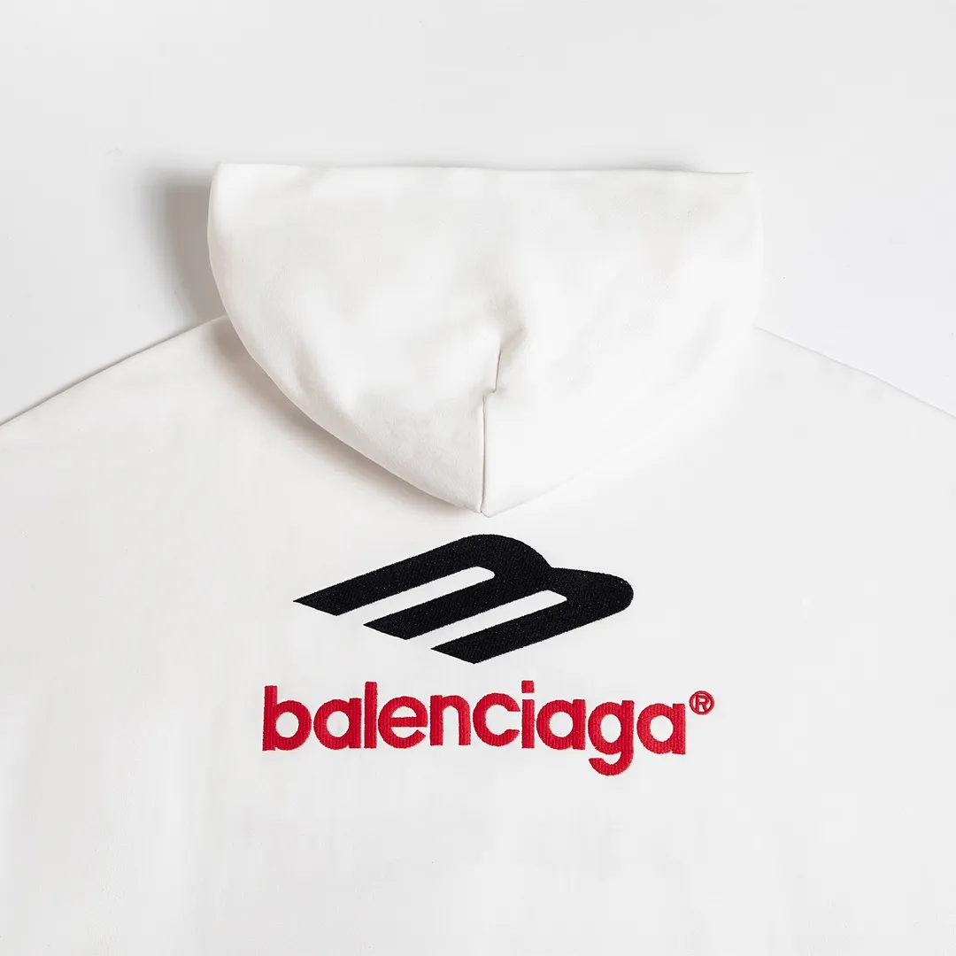 🅿️286 7152# Detailed picture Top version [BALENCIA*GA] Official website quality Paris new 3M letter large LOGO embroidery series hooded sweatshirt OS version Loose dropped shoulders Unisex style Fabric: 480g 100% cotton terry David sweater Technology: Embroidery on the front and rear panels on the left and right sleeves Garment wash Shaping Fixed color Color: Gray blue White Size: XS S M L