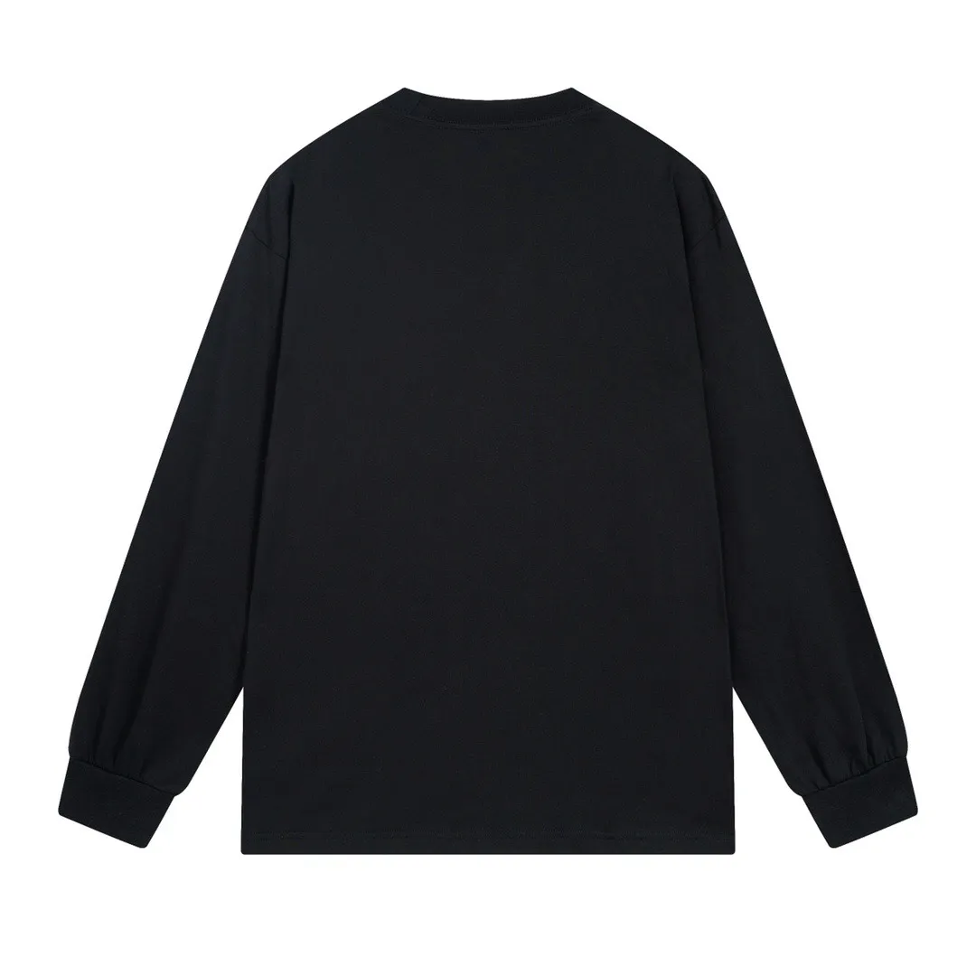 🅿️210 Detailed picture [Top version. Official website quality] BALENCI*GA/Paris co-branded Adidas front embroidered LOGO long-sleeved T-shirt# The fabric is made of Paris ZP custom-woven and dyed cotton double yarn. Weighing 260 grams, the cloth surface is clean. The cloth pattern is clear, soft and comfortable. The color fastness is good. It is not easy to change color. The threads are dyed with no color difference. The LOGO pattern letters are embroidered using imported embroidery machines, and the letters are three-dimensional and full. It is produced in Jubie market based on pictures, and comparisons are welcome. Restored brick cabinets. The version adopts OS loose shoulder design. Same style for men and women. Code: BL225028 Color: Black Size: XS S M L