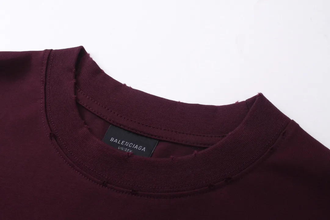 🅿️250 BALENCI*GA Paris tape series printed washed distressed long sleeves. The fabric is made of 280g Paris-specific double yarns*high weight 1:1 double yarn rib. The front and rear panels are made of imported Kornray machine direct-injection printing technology. Distressing + multi-position cutting and wear-making process. Two high-temperature shaping washes. os dropped shoulders and loose version. Same style for men and women -Color: off-white, iron gray, burgundy, green, black blue, fog blue -SIZE: XS S M L style number 8602#