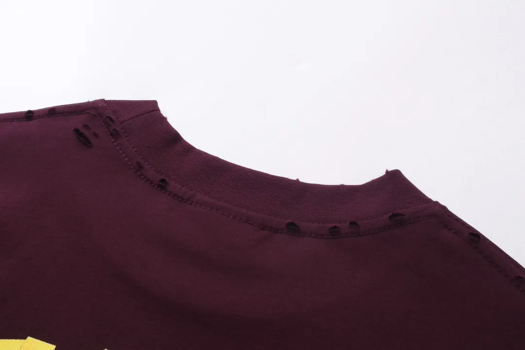 🅿️250 BALENCI*GA Paris tape series printed washed distressed long sleeves. The fabric is made of 280g Paris-specific double yarns*high weight 1:1 double yarn rib. The front and rear panels are made of imported Kornray machine direct-injection printing technology. Distressing + multi-position cutting and wear-making process. Two high-temperature shaping washes. os dropped shoulders and loose version. Same style for men and women -Color: off-white, iron gray, burgundy, green, black blue, fog blue -SIZE: XS S M L style number 8602#