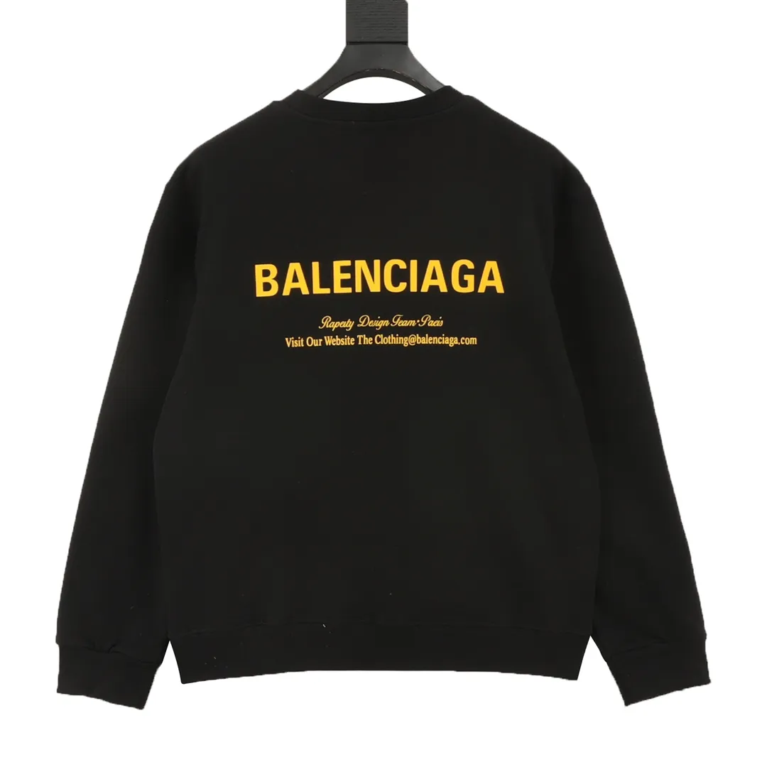 🅿️500 Balenciag 25FW round neck sweatshirt with small letters, 480g high-grade combed cotton fabric, counter collar label, purchasing grade white thick plate hang tag, original hanging grain, three-dimensional foam printing on the front and back, strong layering, same style for men and women, couple style, oversize version, loose size: S-XL