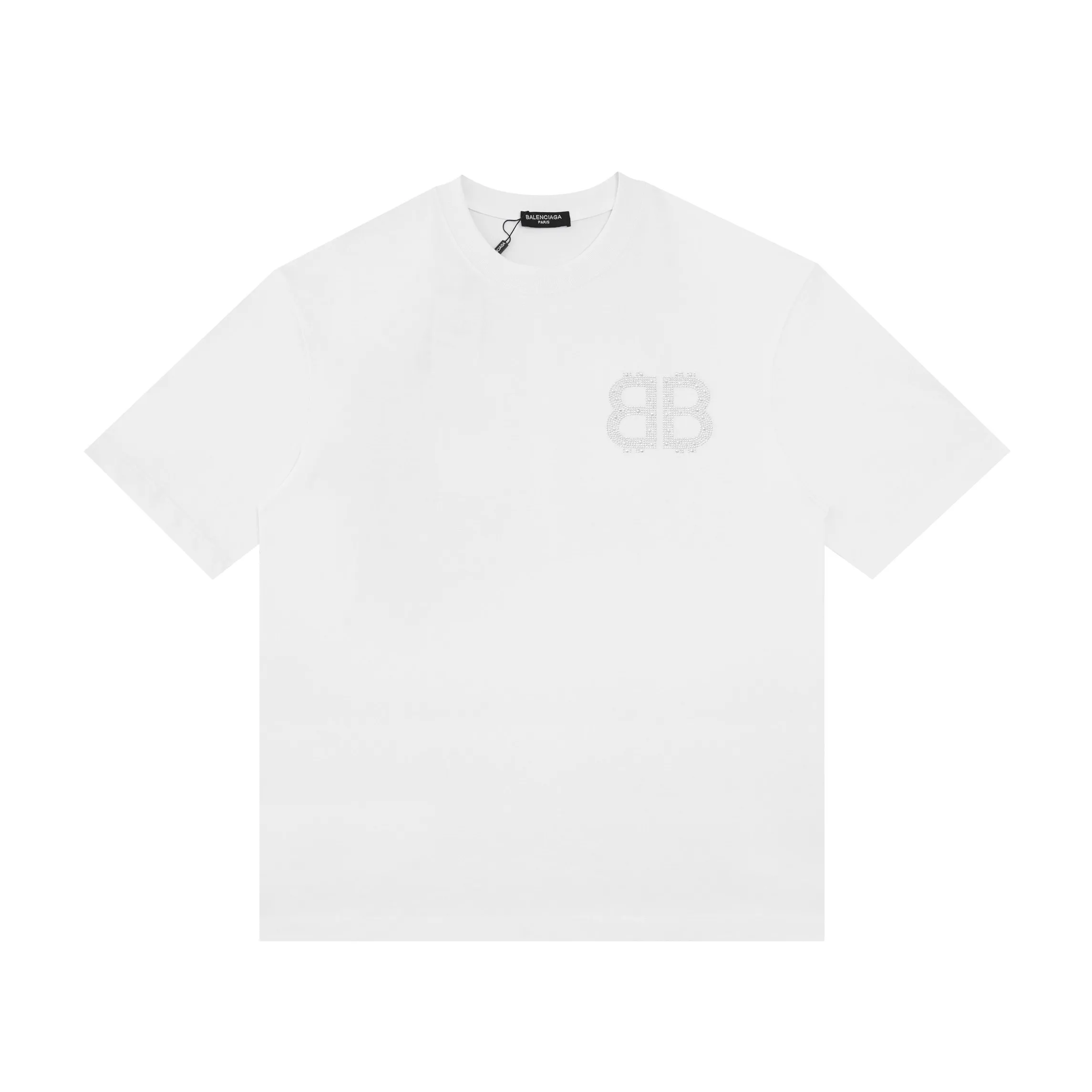 🅿️160 Style: 2026 new Balenciaga hot diamond short-sleeved T-shirt Material: Made of active colored diamond high version 300g double yarn combed cotton Size: S～XL Color: White Style number: F3020