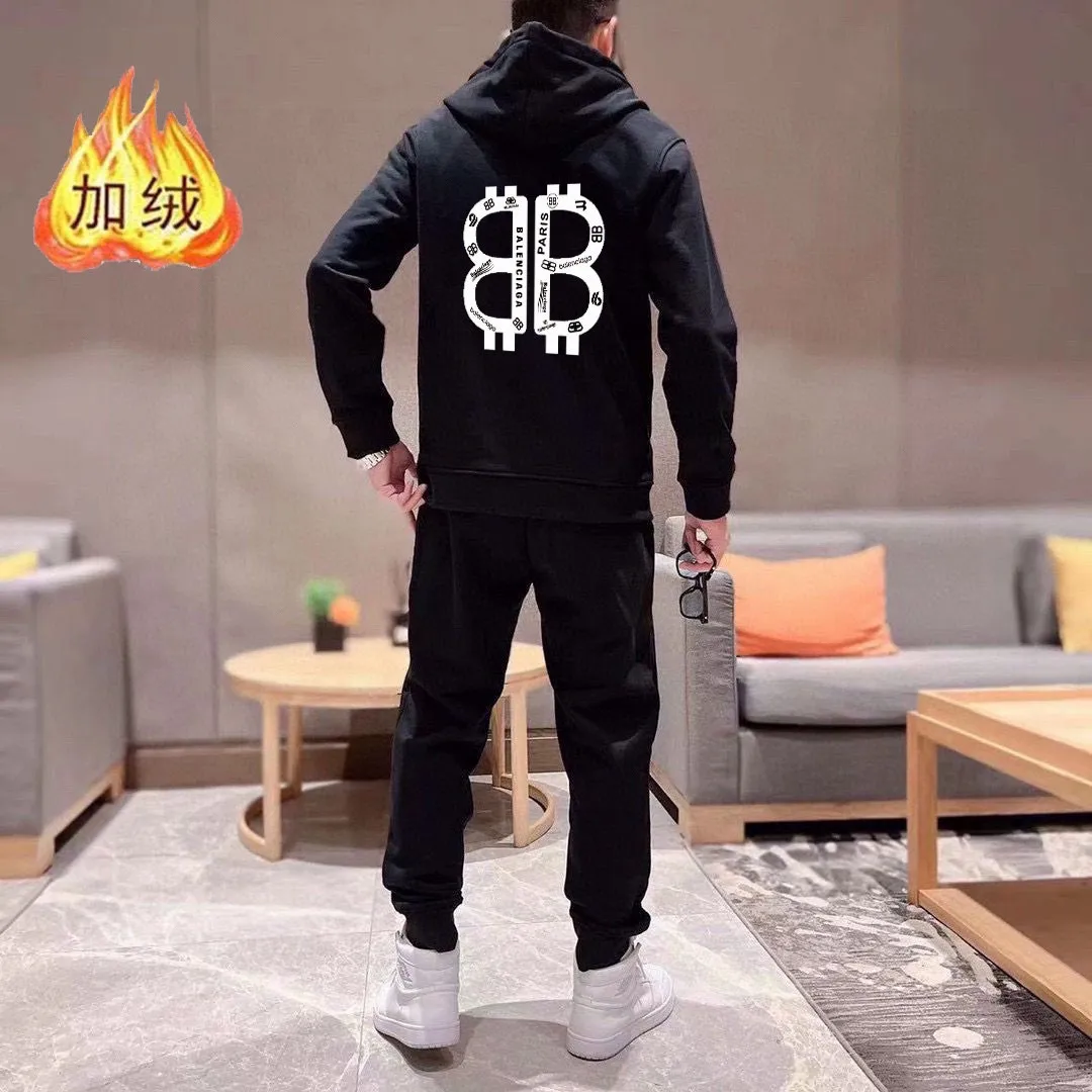 🅿️460 brand [BALENCIAGA] (velvet and thickened) 2025 spring new product, celebrities’ favorite fashion-flavored casual suit, clean and neat tailoring, full of urban style. Made of high-quality customized fabrics, the lining has excellent thermal insulation effect, feels soft and dry, and the upper body effect is crisp and stylish. The three-dimensional cutting process and the pattern are all of high standards, and the silhouette version has the right benefits! It is not tight at all, and you feel good when you put it on. So many top-quality raw materials create high-end products with unparalleled value. It is the first choice for high-end fashion people. (Size: M-4XL can wear up to 200 pounds)