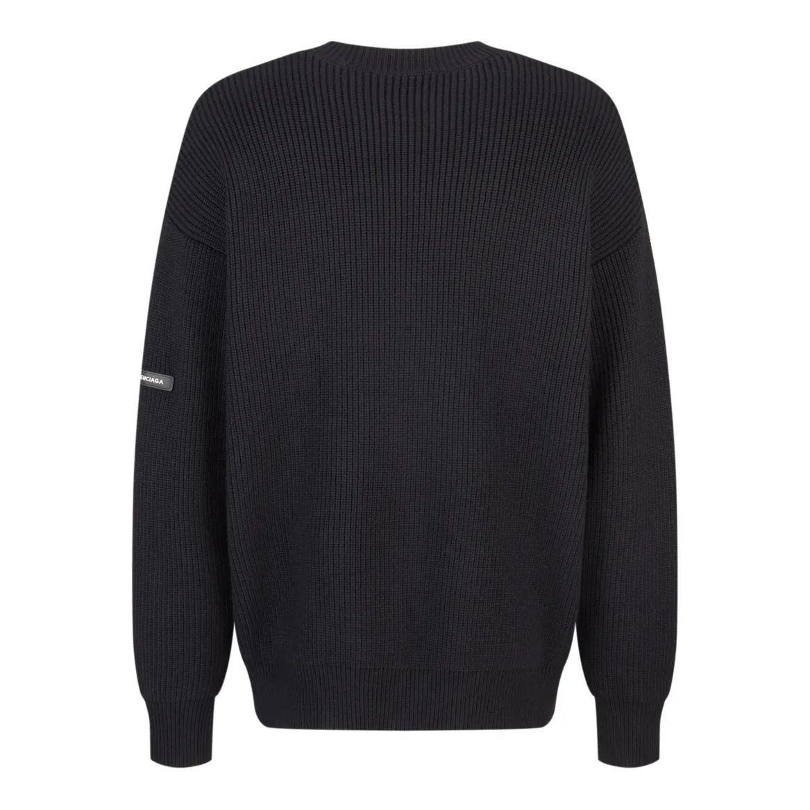 🅿️480 [Exclusive supply] BLCG sleeve arm silicone leather label crew neck sweater (black) The fabric is made of big brand yarn, and the fabric composition is 90% cotton, 10% wool. The fabric pattern is stiff. The high cotton content can make the clothes droop and restore the original effect. The 10% wool content can fully tighten the fabric density and make the clothes achieve a certain degree of warmth. The leather label is made of natural silicone material. The original white fonts in the label are molded and customized, and the size is consistent with the original. This style is made of wool blend fabric, round neck, long sleeves, sleeves decorated with logo art silicone work, 90 wool 10% cotton spandex decorative parts. Size:S-M-L-XL